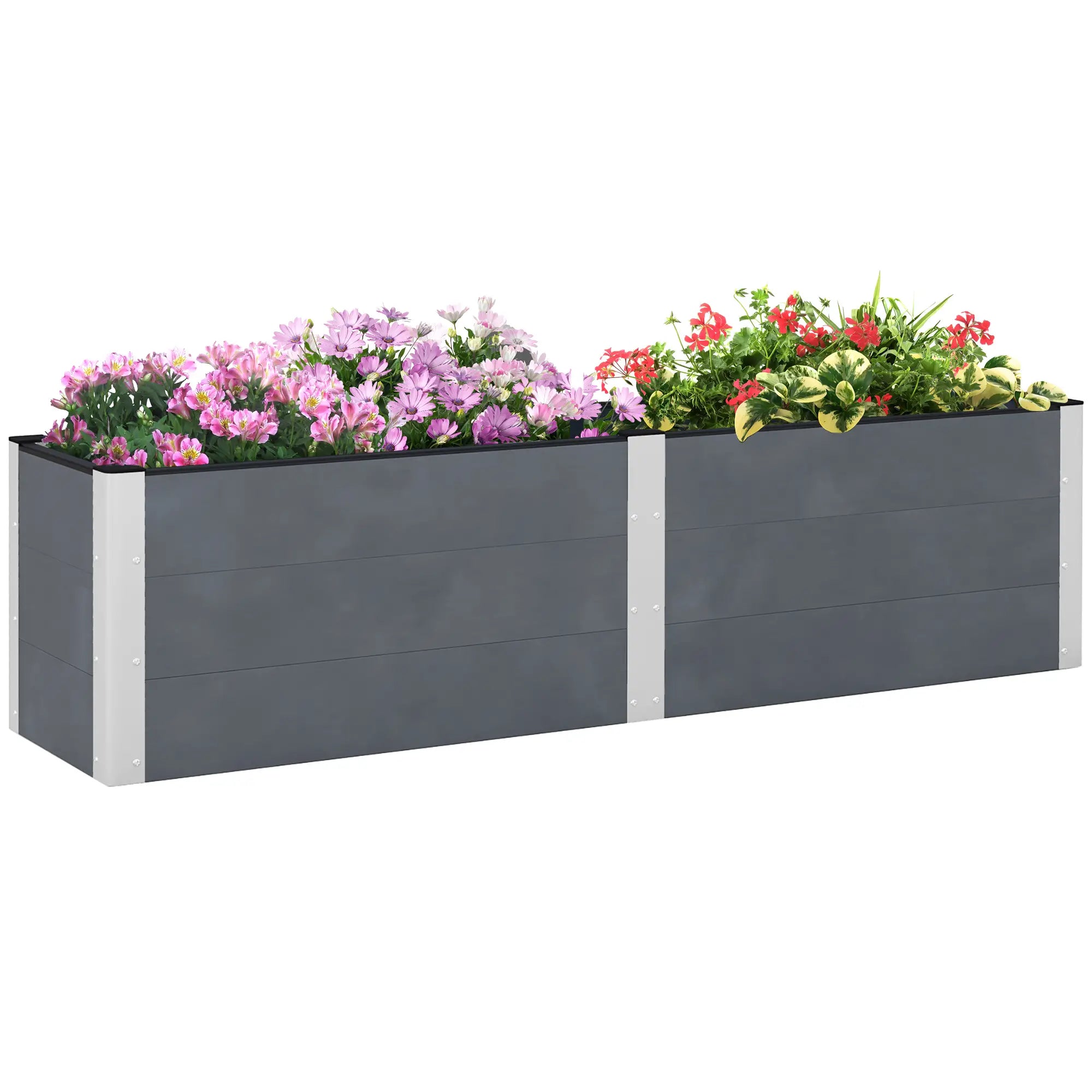 Outsunny Hochbeet 200x50x56?cm Grau
