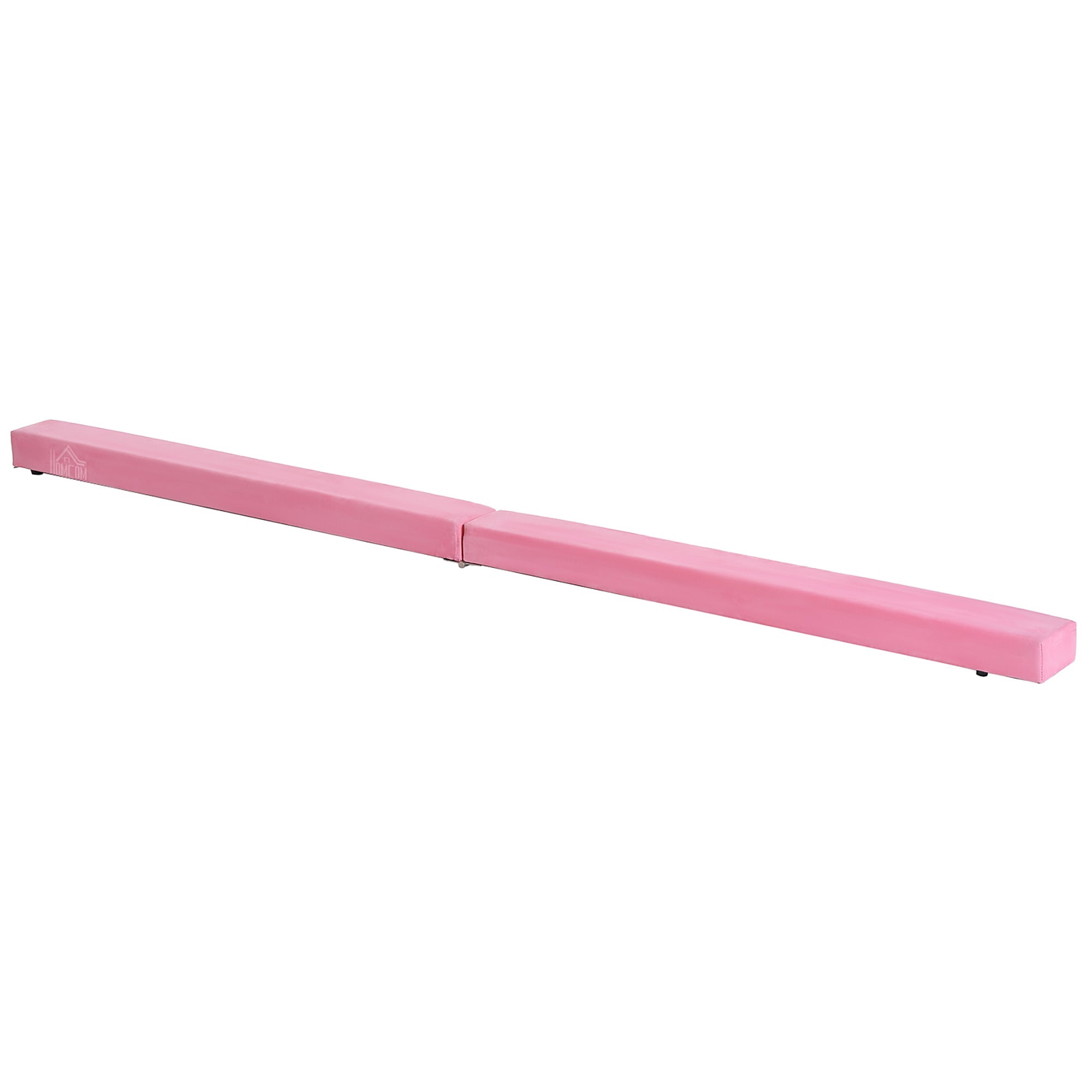 HOMCOM Faltbarer Schwebebalken, rutschfest, Wildlederbezug, robustes Holz, 210 x 10 x 6,5 cm, Rosa