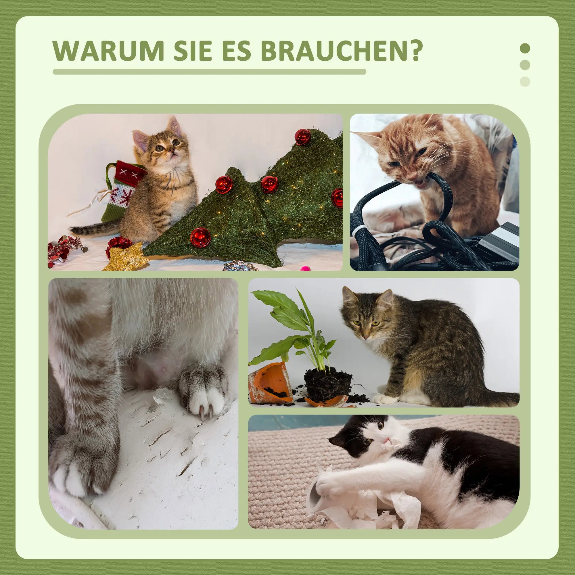 PawHut Kratzbaum 64?cm Grün mit Liegefläche & Spielball