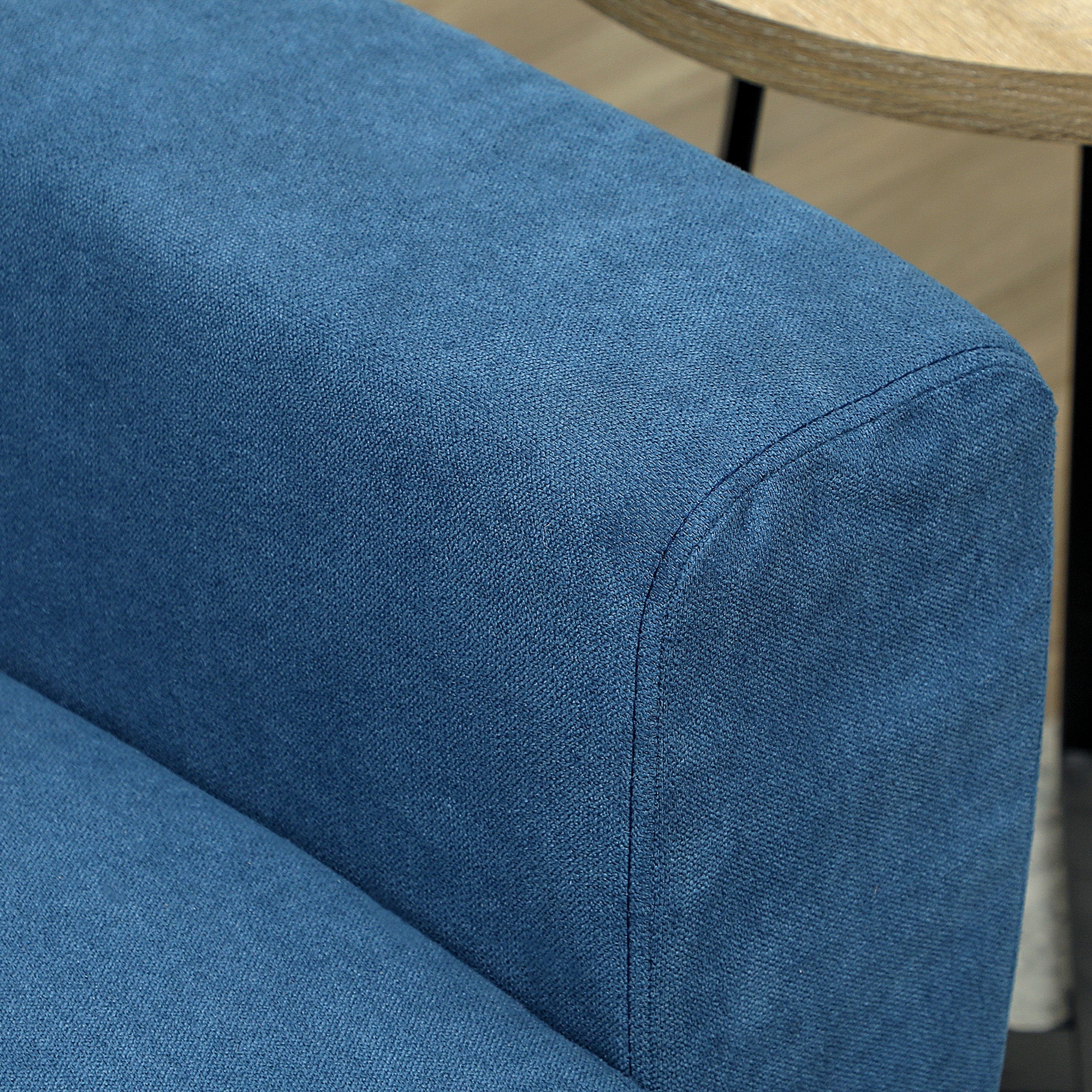 HOMCOM Zweisitzer-Sofa, moderne Stoffcouch, 2 Rückenkissen, Eukalyptus-Holzrahmen, 133 x 73 x 81 cm, Blau