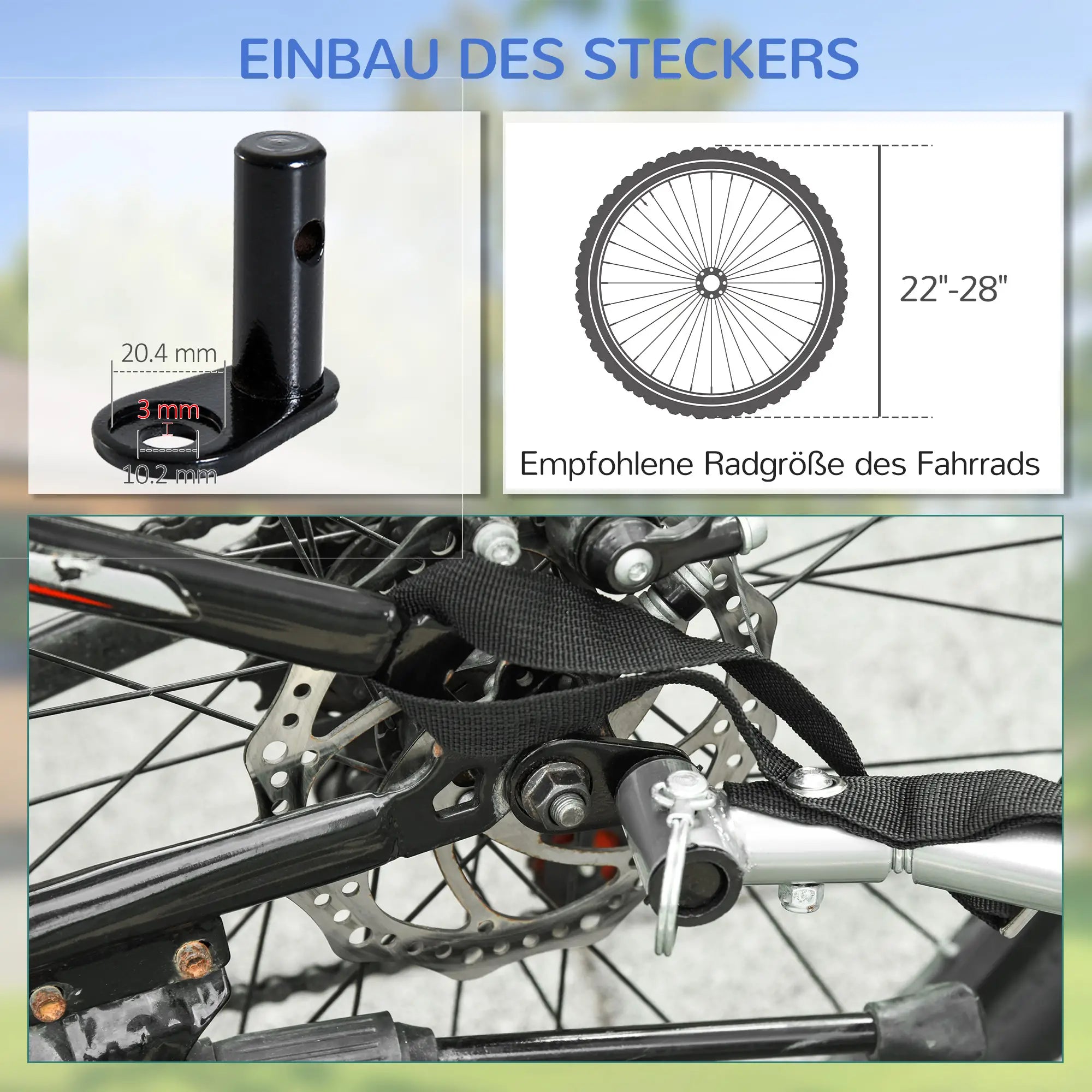 HOMCOM Fahrradanhänger Klappbar Lastenanhänger mit Kupplung,Transportwagen bis 40 kg belastbar, Transportanhänger Anhänger für Fahrrad Handwagen 140 x 88 x 60 cm