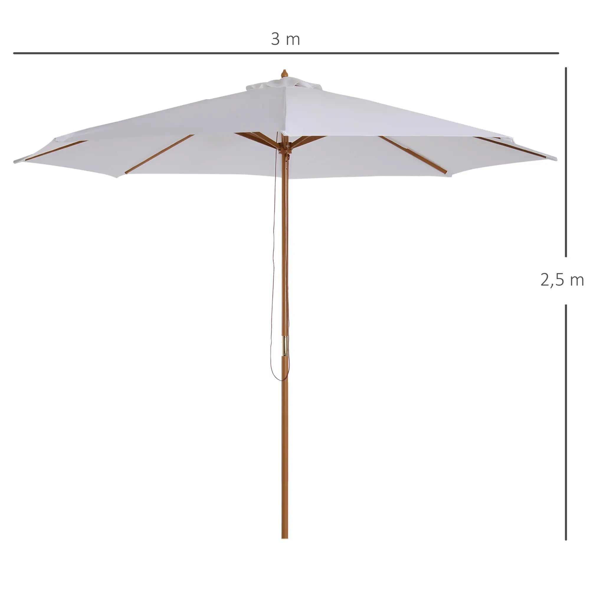 Outsunny Sonnenschirm Holz 300 cm Holzschirm Gartenschirm Archiv