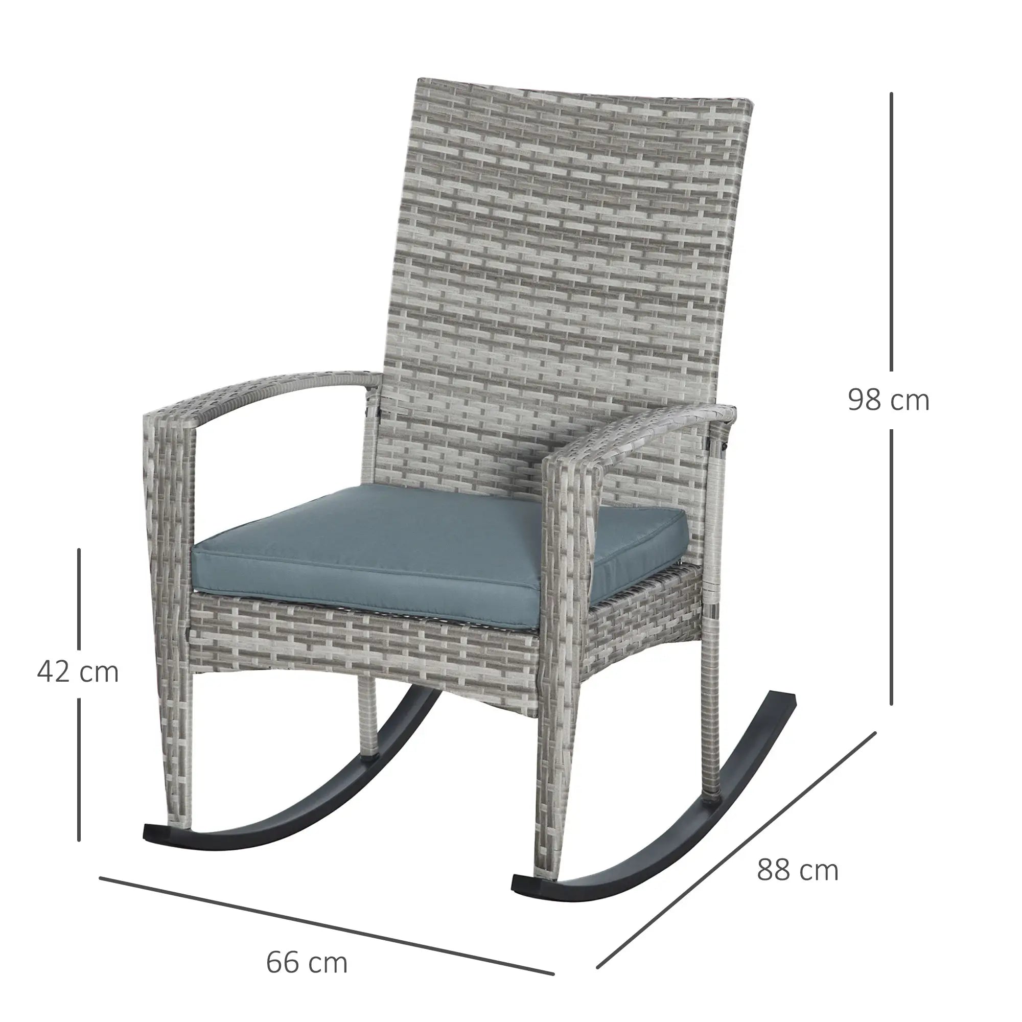 Outsunny Gartenschaukelstuhl Polyrattan Outdoor Handgefertigt