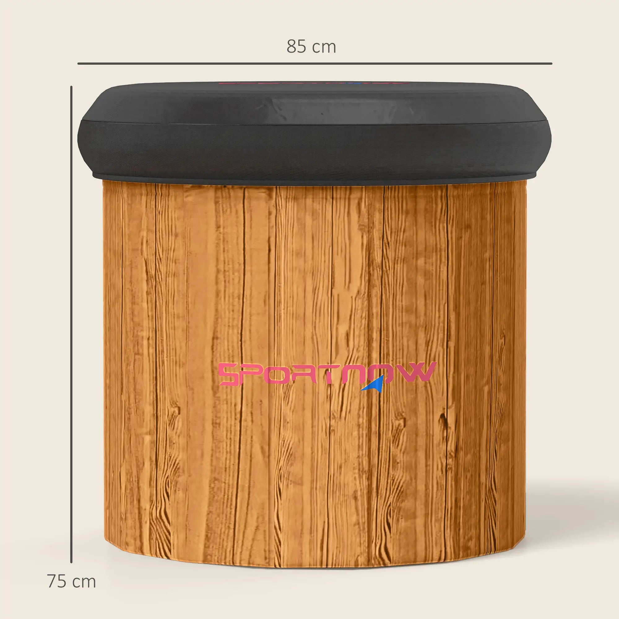 SPORTNOW Eisbadewanne, 300 Liter aufblasbare Eiswanne für Muskelentspannung mit Abdeckung, Tragetasche, Luftpumpe, Braun