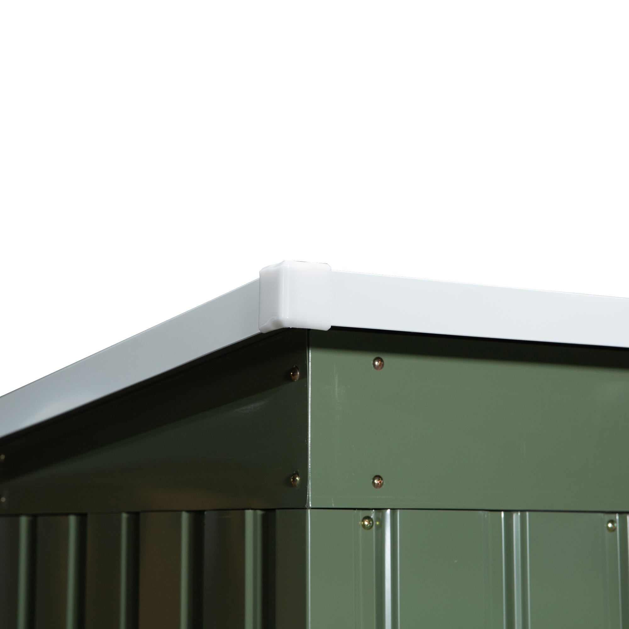 Outsunny Metall Gerätehaus 6,3m³ 280x130x172cm Geräteschuppen mit Pultdach Schiebetür wetterfest Gartenhaus Outdoor Garten Schuppen Schrank für Hinterhof Außenbereich Anthrazit, Hellgrün