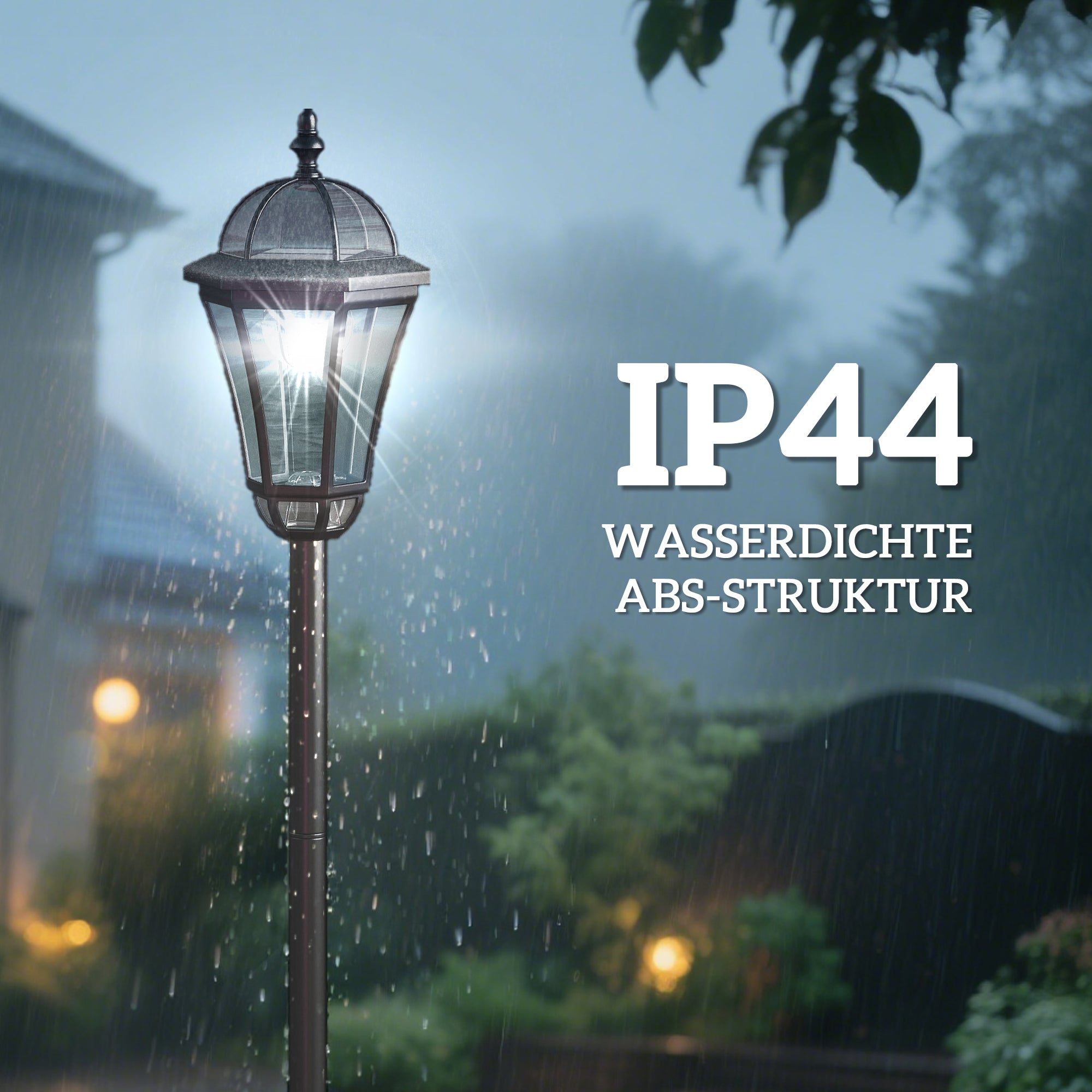 Outsunny Solar Gartenlaterne 2er Set, Wetterfeste Wegleuchte 129 cm hoch, mit LED, 6 Std. Beleuchtung, IP44, Solarlampe für Außen, Schwarz