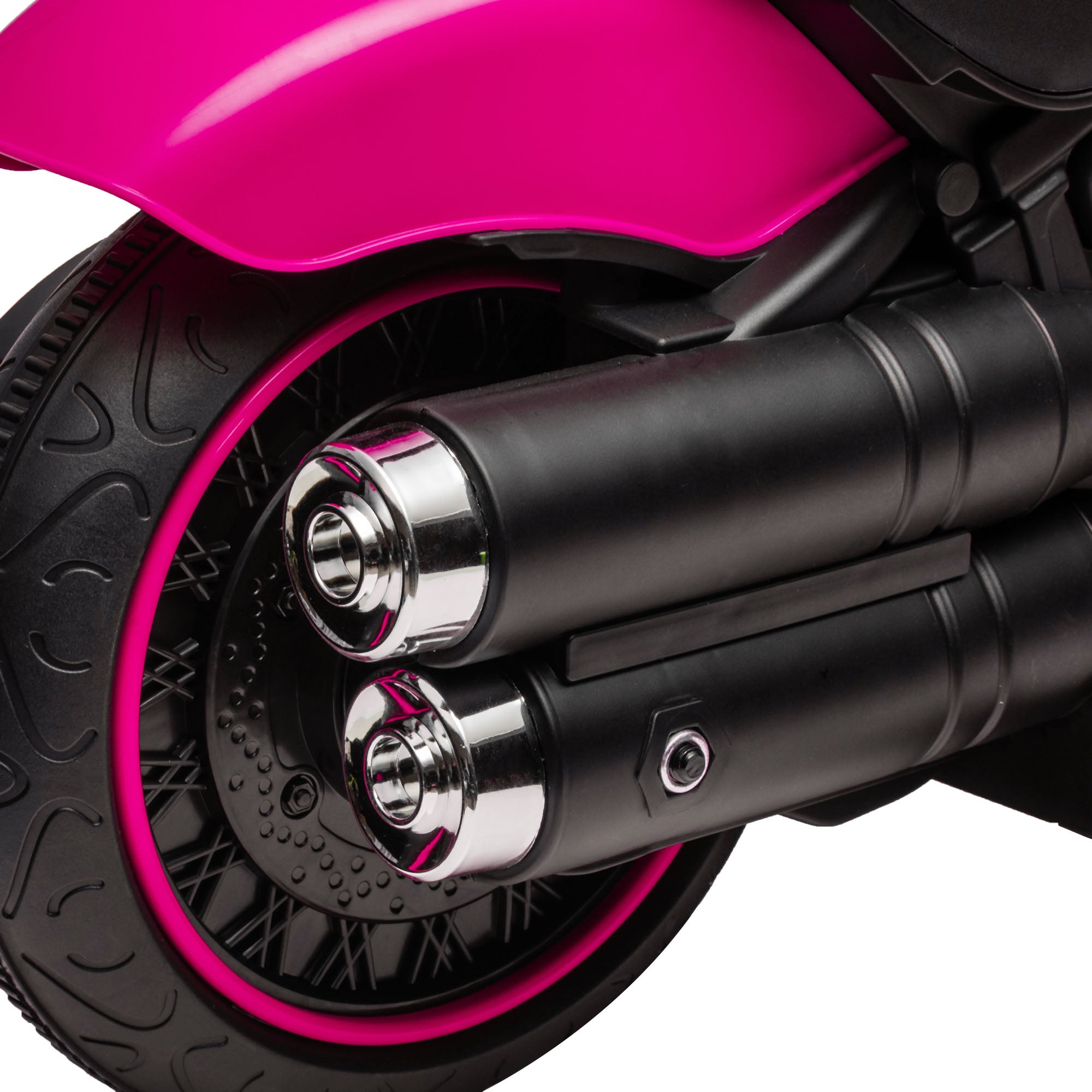 HOMCOM Elektro-Kindermotorrad mit Stützrädern, Scheinwerfer, 1,5 bis 3 km/h, für Kinder 1,5 bis 3 Jahren, pink
