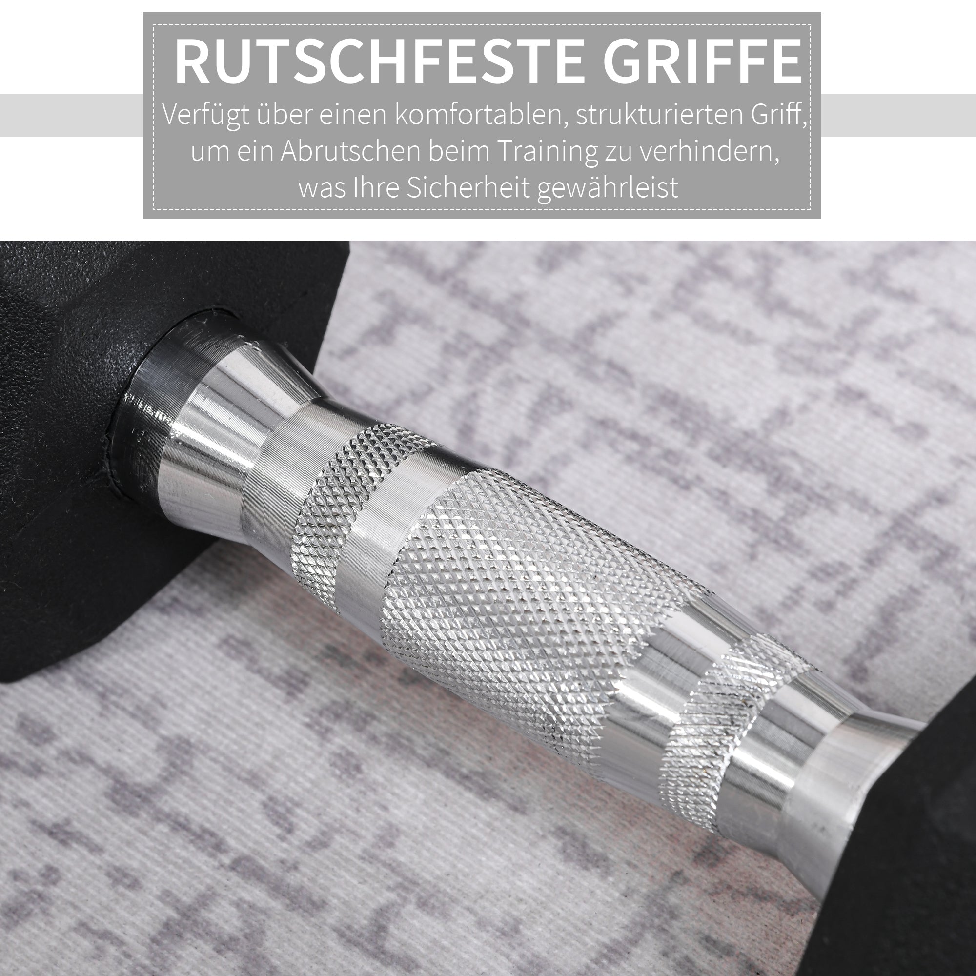 HOMCOM Hantelset, 2er Set Hanteln mit gerändeltem Griff, Kurzhantelset aus Gusseisen, 2 x 4 kg, Kurzhanteln für Männer und Frauen, Dumbbell Set für Zuhause, Fitnessstudio, Krafttraining