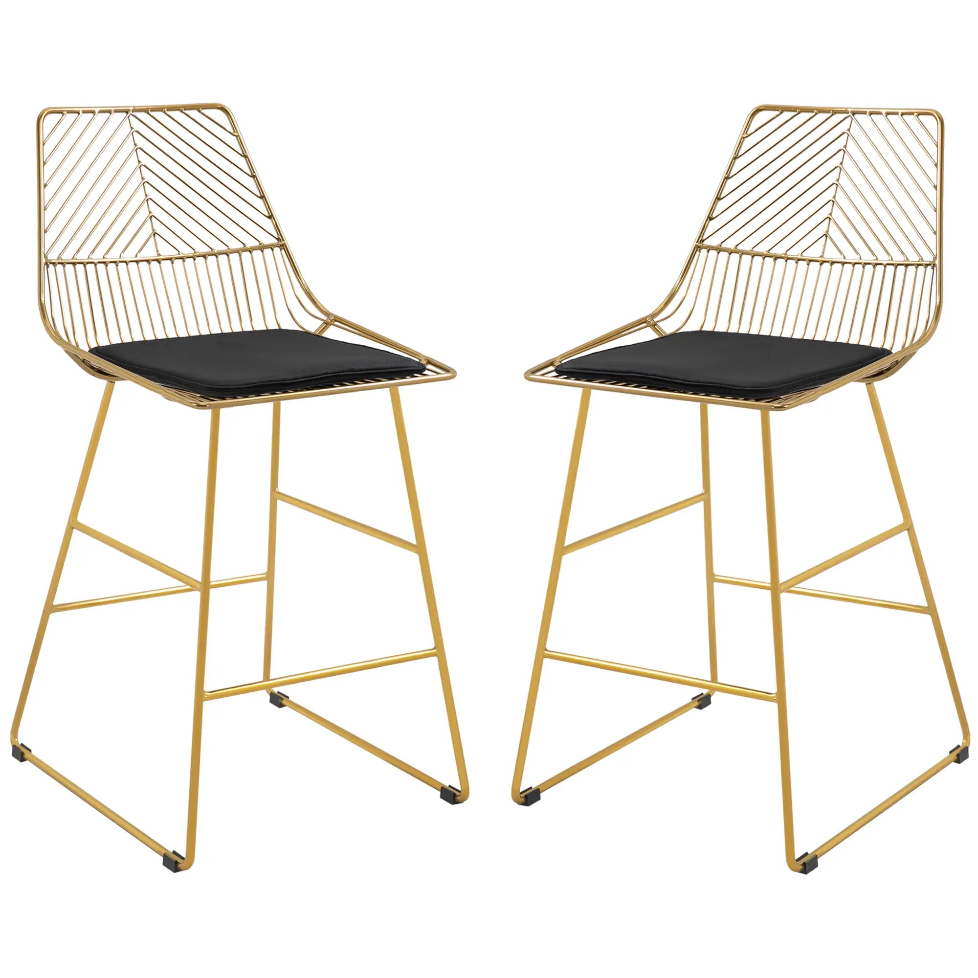 HOMCOM Barhocker 2er-Set geometrisches Design abnehmbare Kissen