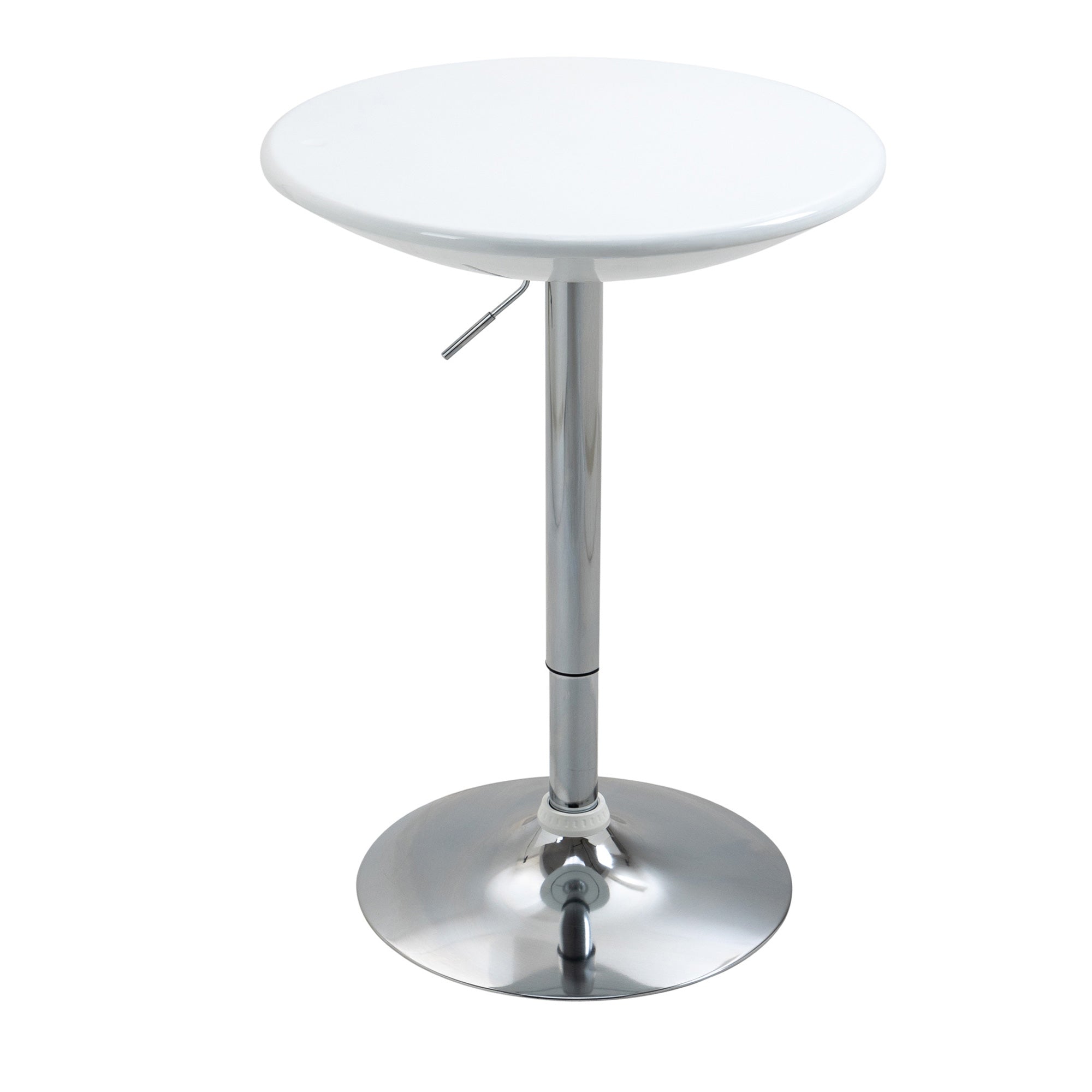 HOMCOM Bartisch moderner Esstisch höhenverstellbarer Bistrotisch Stehtisch Tresentisch Schreibtisch rund Metall ABS-Lackierung Weiß Ø61 x 76-97 cm
