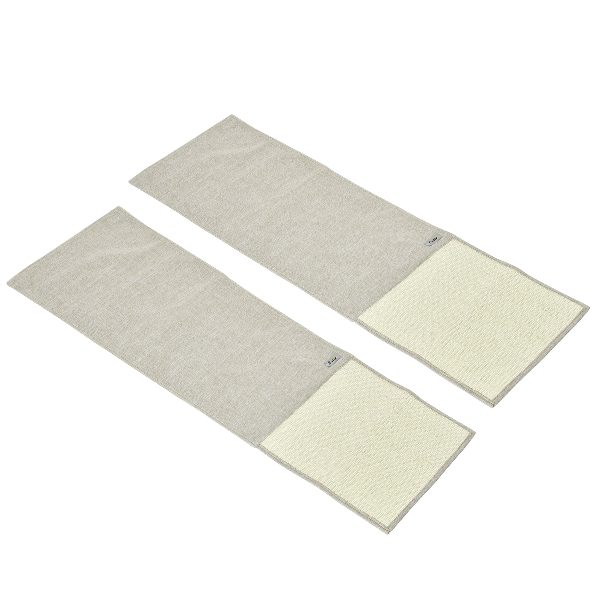 PawHut 2er Kratzmatte Kratzschutz Sofa Sisal Kratzteppich für Katze Sessel Couch Katzenkratzmatte Beige+Grau 130 x 45 x 0,3 cm
