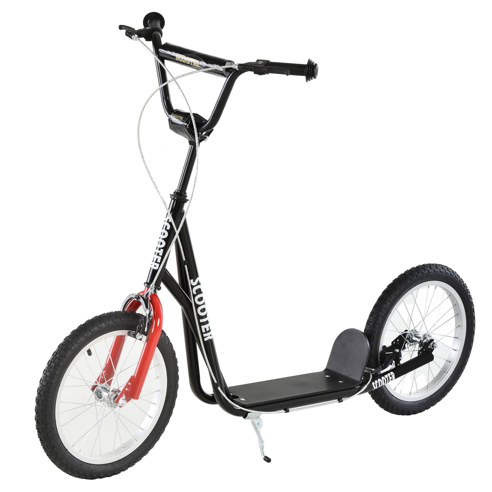 HOMCOM Kinderscooter mit Bremse höhenverstellbar Leichtbau Schwarz