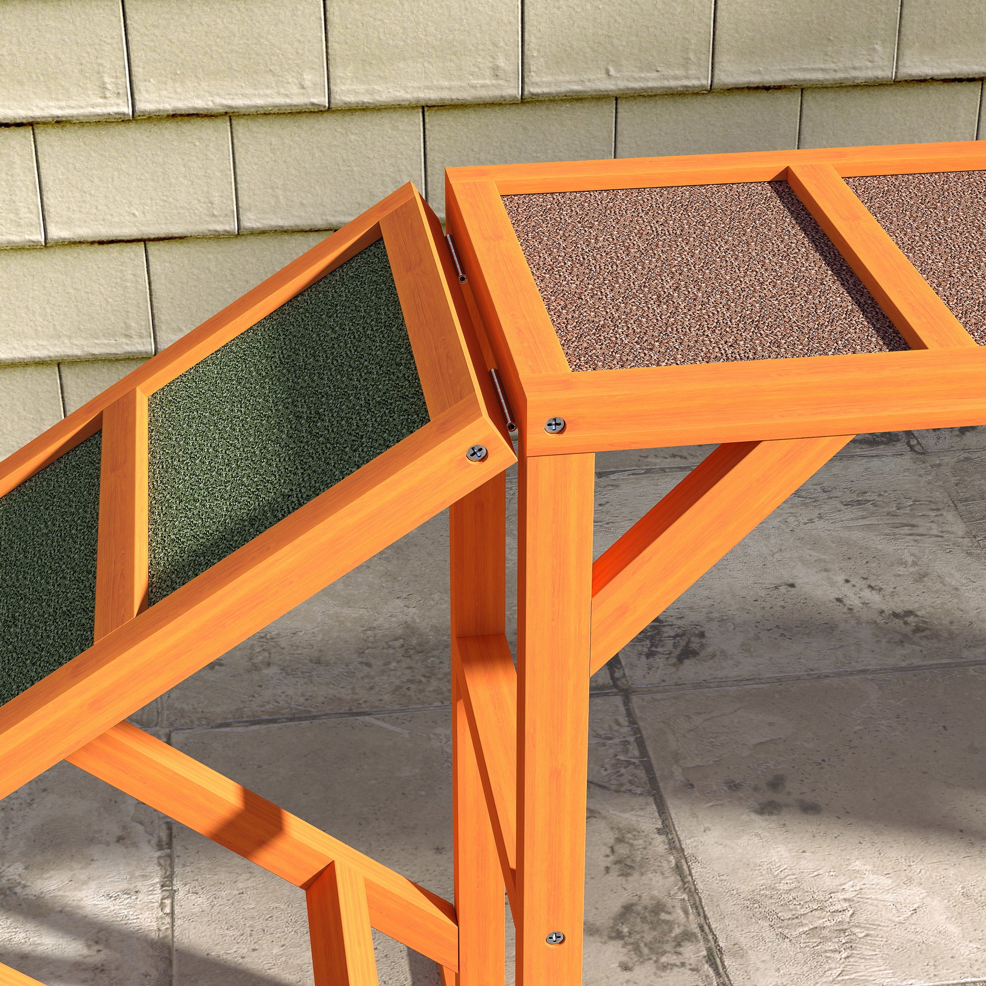 PawHut Agility Hunderampe, Parcours, rutschfest, wetterfest, Holz, 335 x 55 x 60 cm, Orange