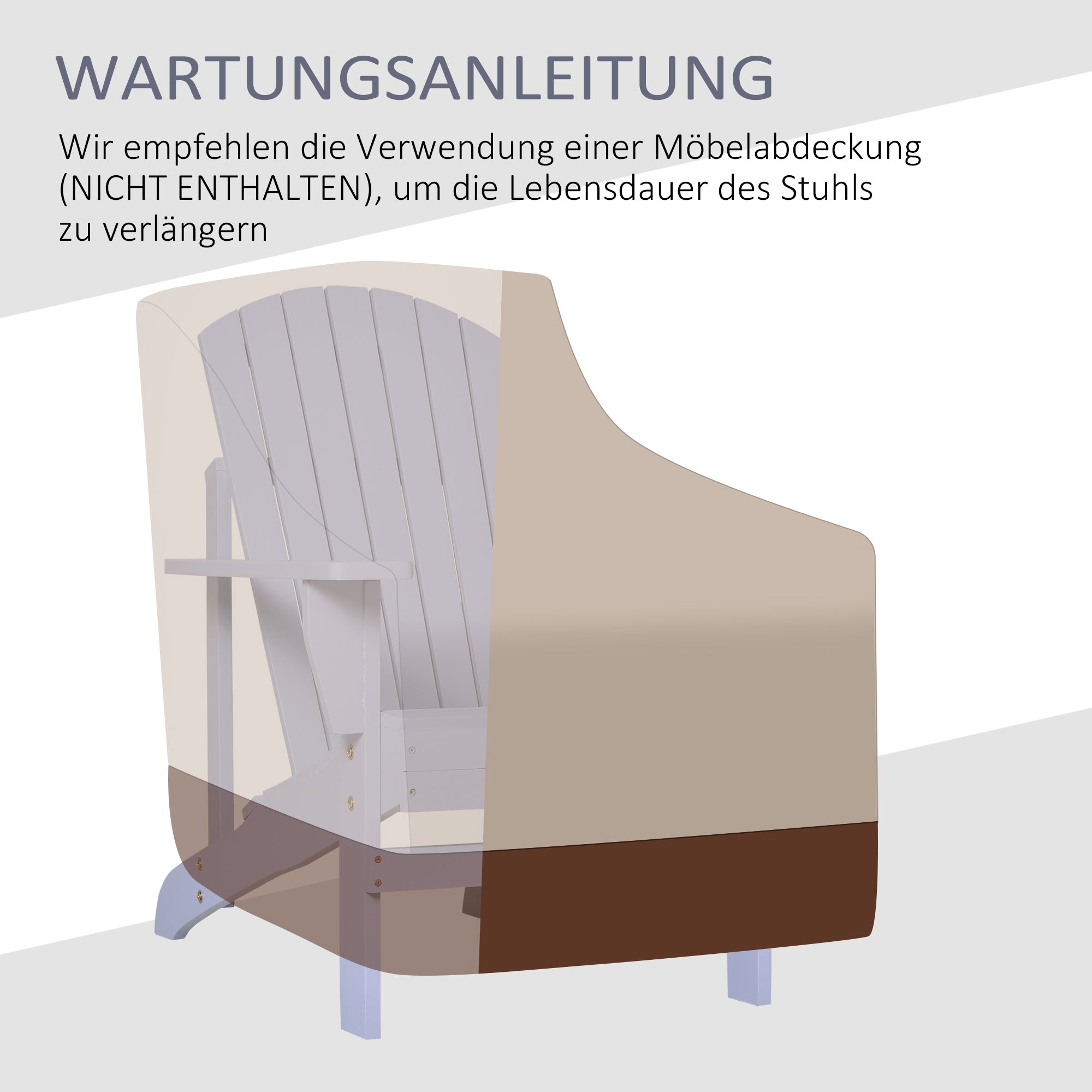 Outsunny Adirondack-Gartenstuhl mit Becherhalter Gartenliege Balkonstuhl Massivholz Grau 72,5 x 97 x 93 cm