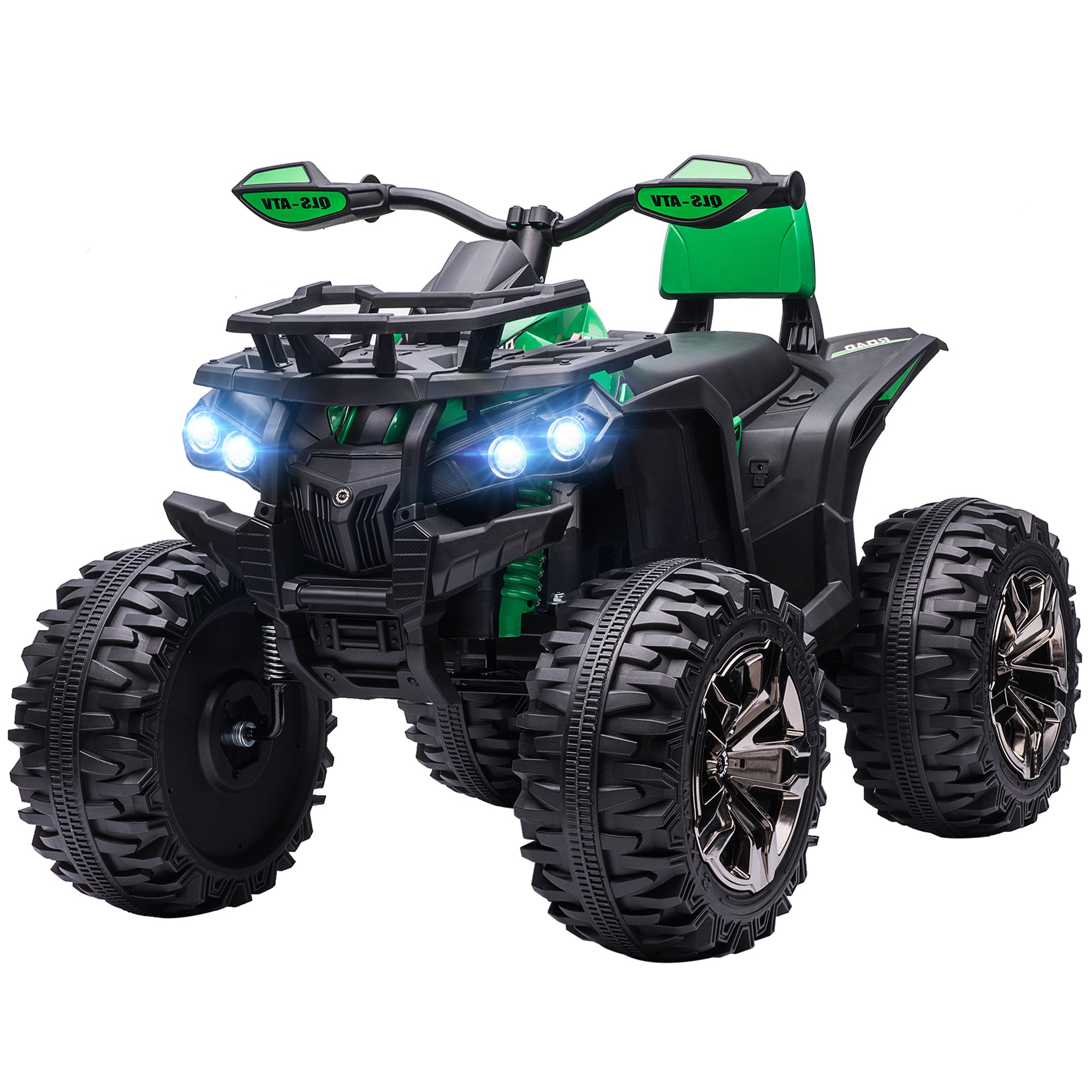HOMCOM Elektroquad für Kinder, Licht & Musikanschluss, 3-8 km/h, für 3-5 Jahre, Grün
