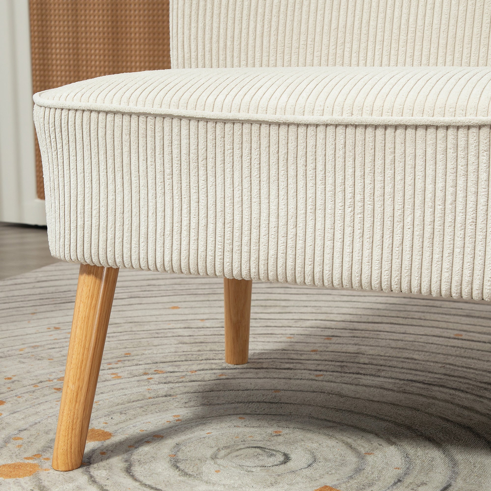 HOMCOM 2-Sitzer Sofa, weiche Polsterung, pflegeleichter Bezug, bis 150 kg belastbar, 117 x 56,5 x 77 cm, Cremeweiß