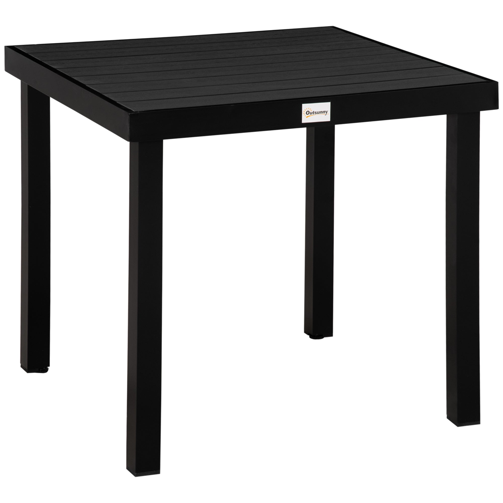 Outsunny Gartentisch 80x80 cm für 4 Personen Schwarz