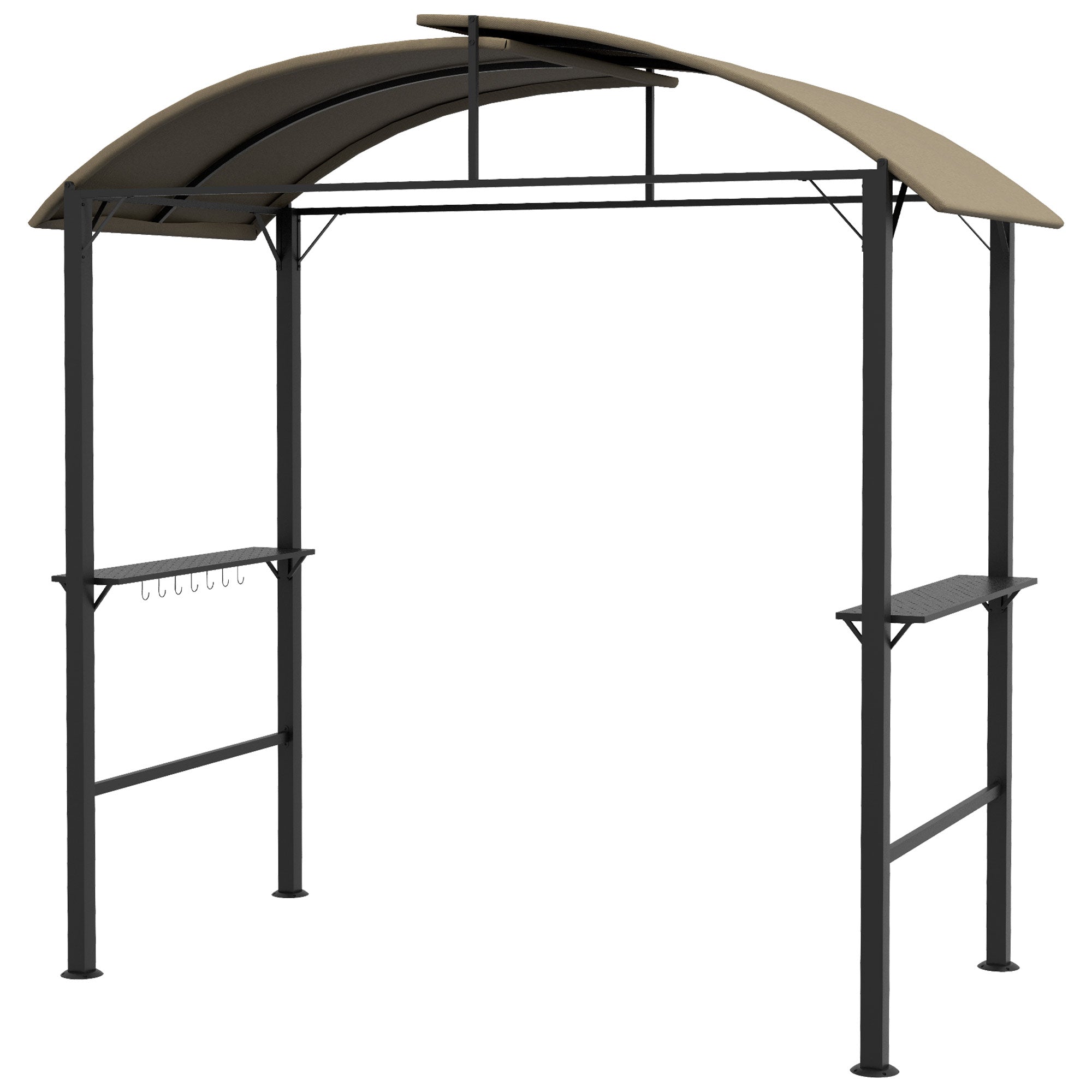 BBQ Grillpavillon 1,1x2,3 m mit Ablagen, Khaki