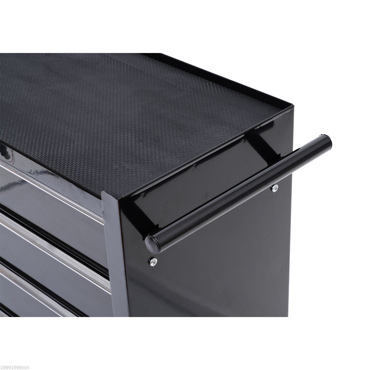 HOMCOM Werkzeugkiste, Werkzeugschrank, rollbar, 5 Schubladen, Stahl, Schwarz