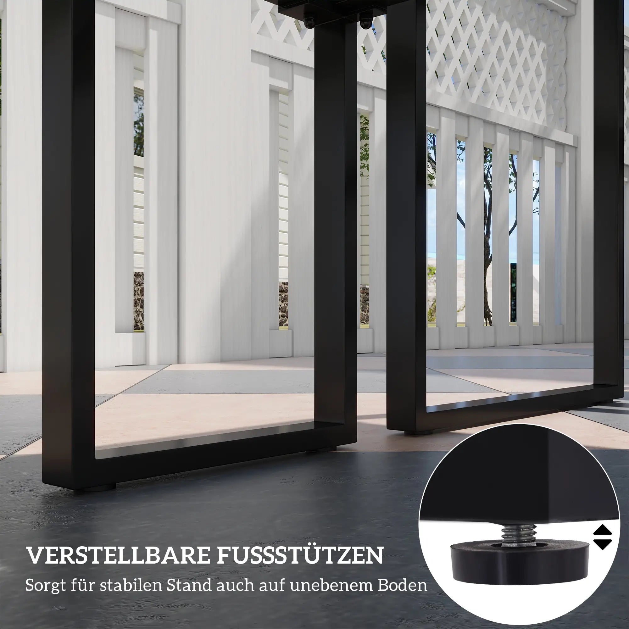 Outsunny Gartenmöbelset 3-tlg. mit Tisch & 2 Bänken Outdoor