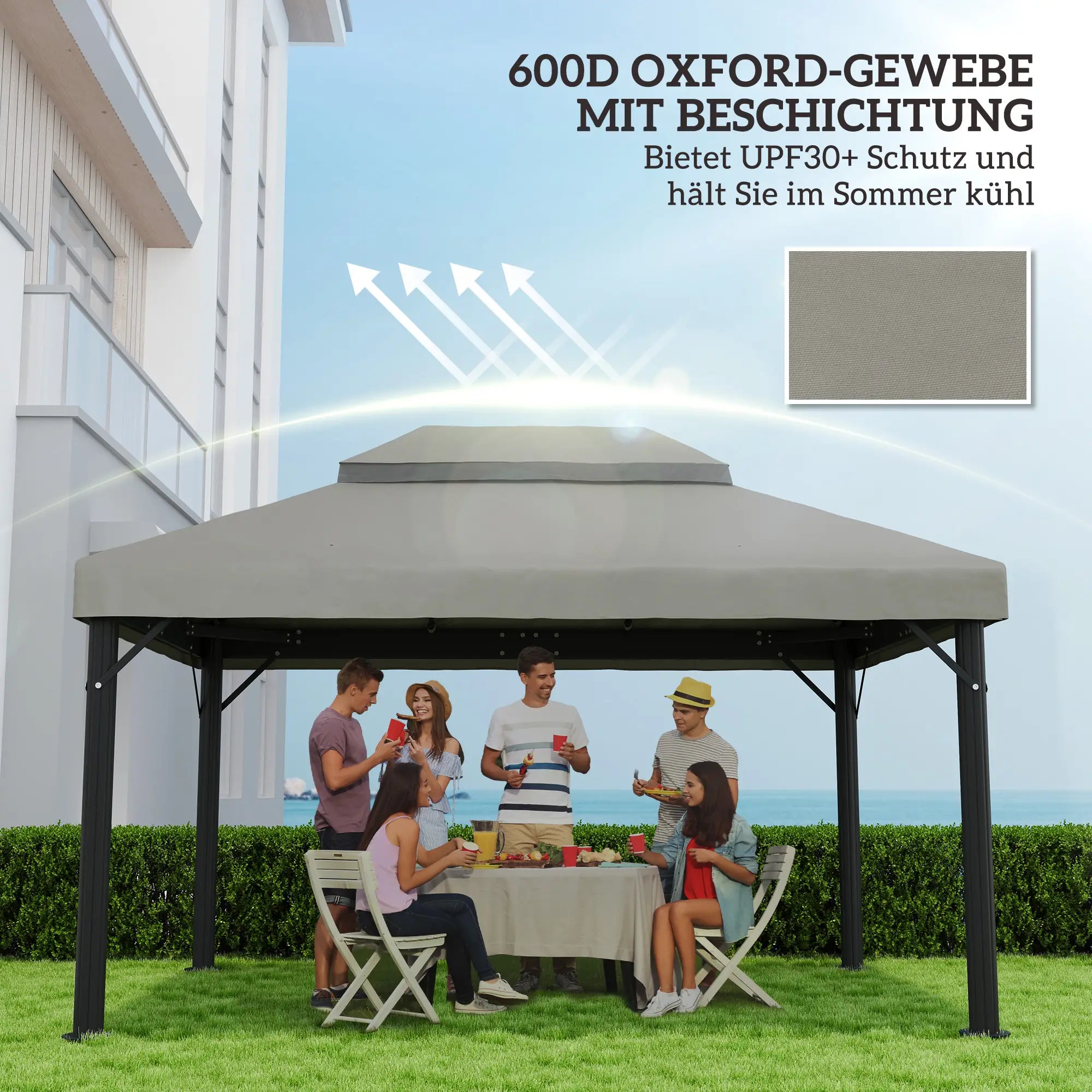 Outsunny Ersatzdach 3×4?m wasserdicht mit Doppeldach