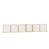 PawHut Haustiergitter Absperrgitter für Hunde, Kiefernholz, klappbar 432 x 36 x 70c m, Natur, 432cm x 36cm x 70cm