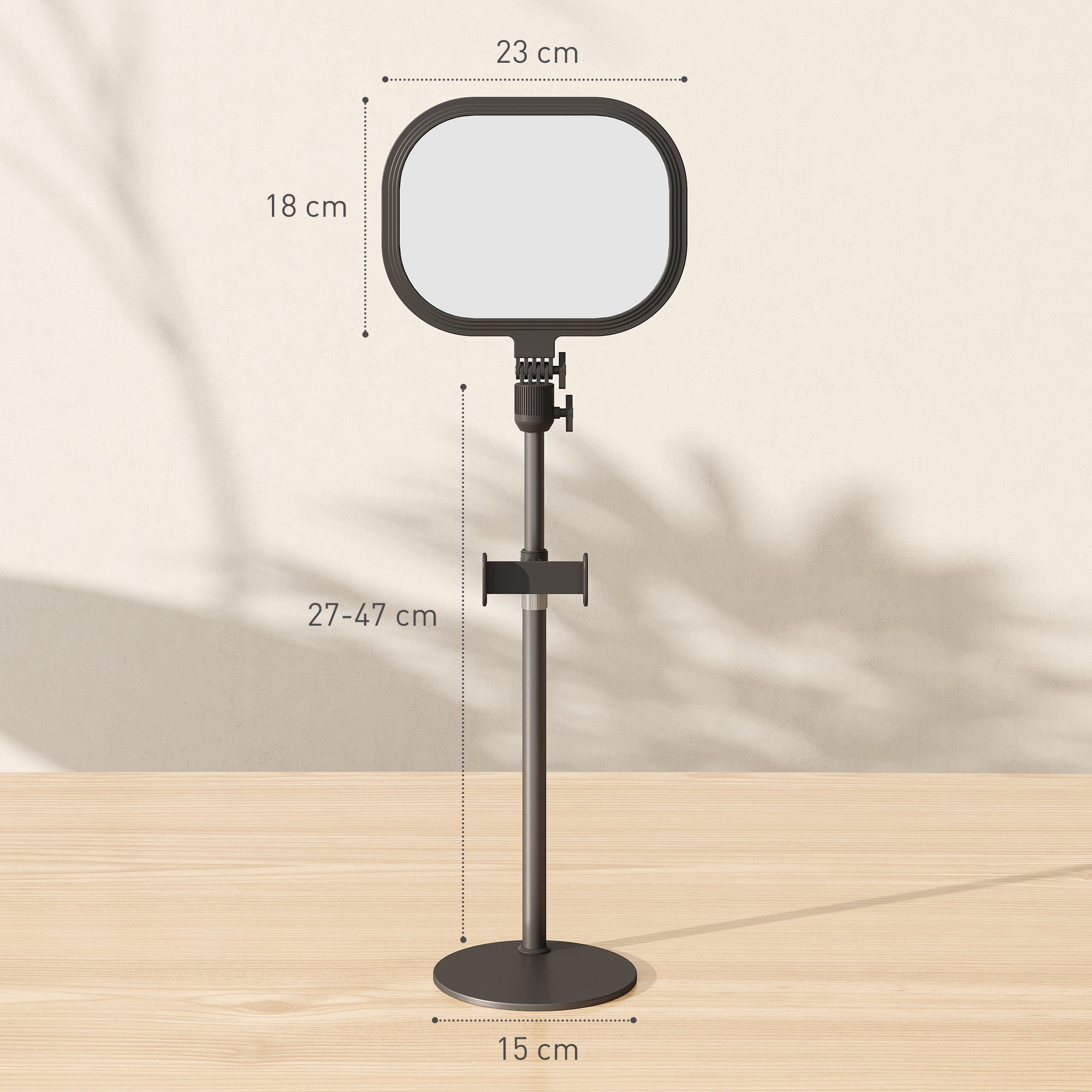 HOMCOM LED-Nachttischlampe, 10 Dimmstufen, 5 Farben, Speicherfunktion, Metall, Schwarz