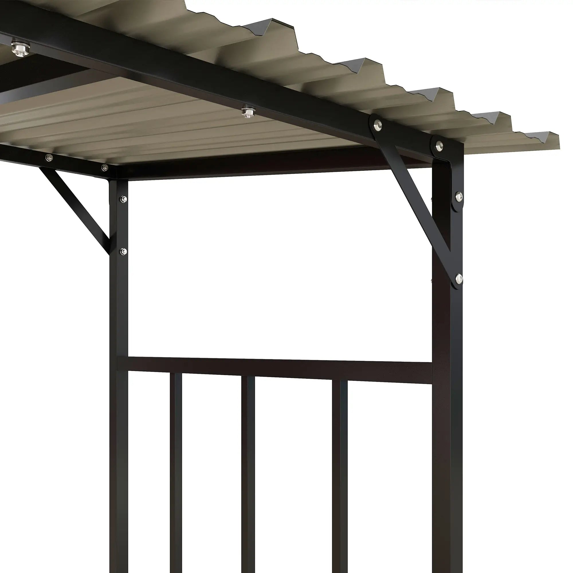 Outsunny Kaminholzregal 1,17?m³ mit Abdeckung, Schwarz