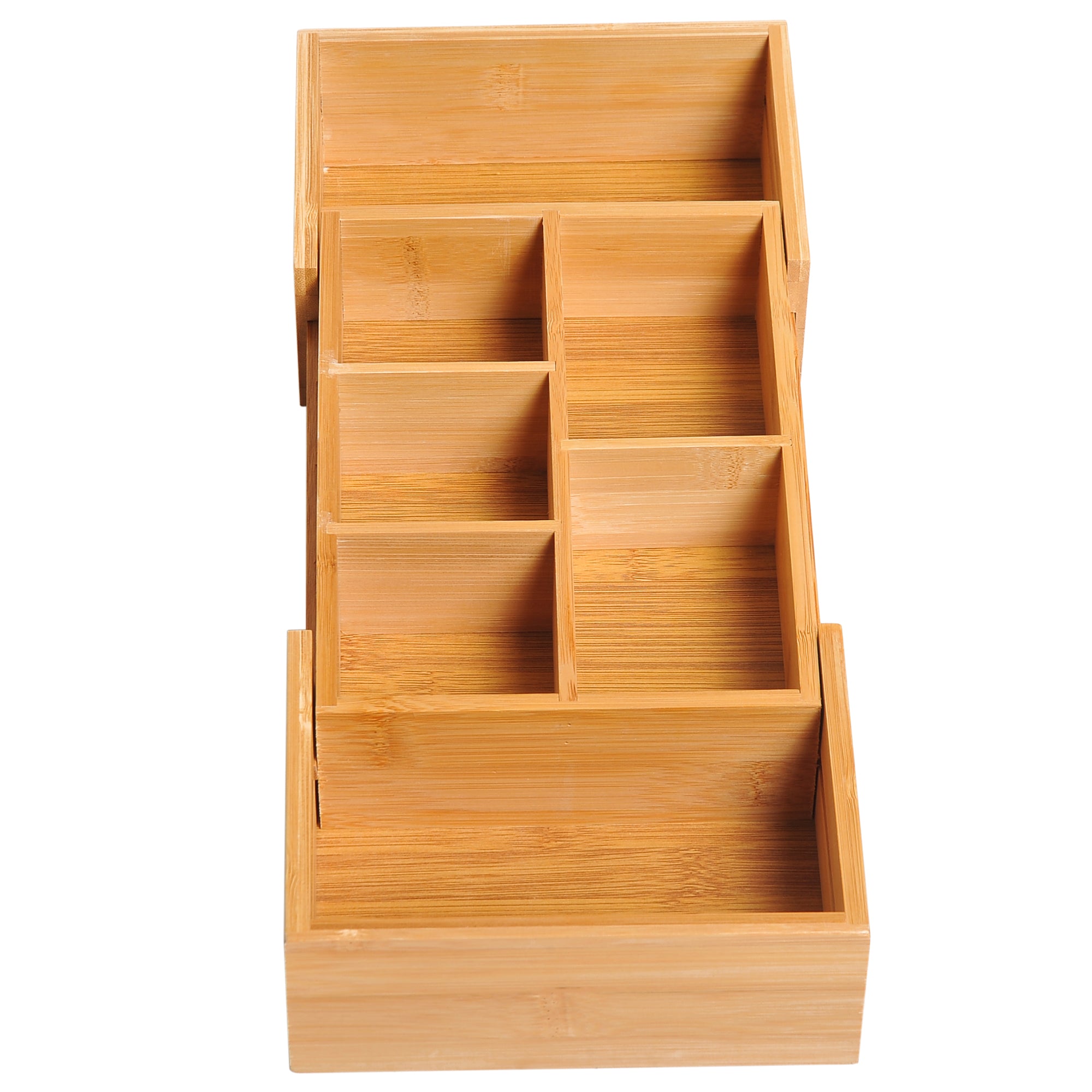 HOMCOM Aufbewahrungsbox Ordnungsbox Schubladen Organizer ausziehbar Bambus Natur 24,6 x 17,6 x 7 cm