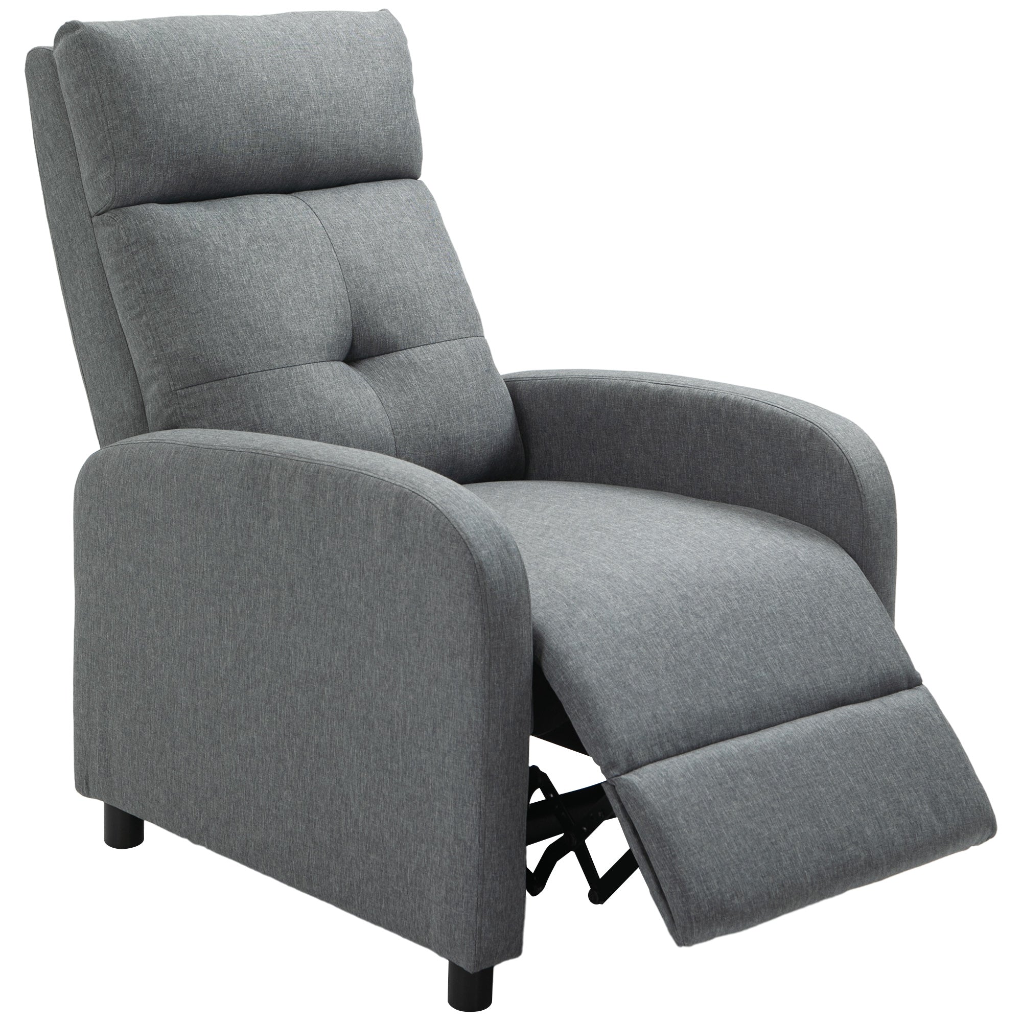 HOMCOM Relaxsessel mit Liegefunktion, ausfahrbares Fußteil, Taschenfederkern, bis 150 kg, Grau