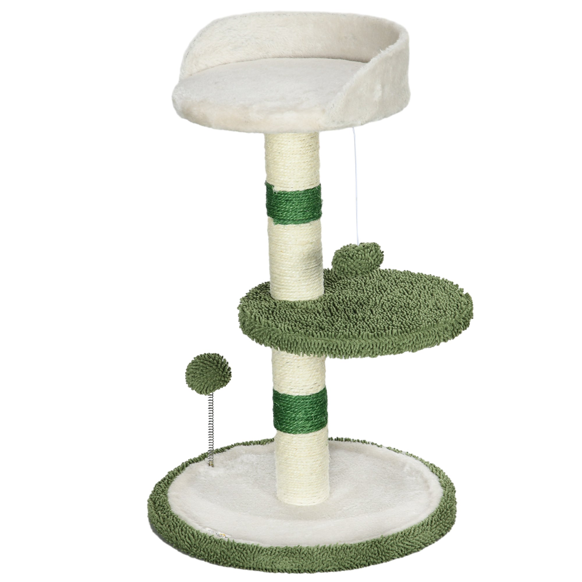 Arbre à chat PawHut Petit 64H cm Griffoir avec zone de couchage