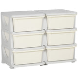 HOMCOM Aufbewahrungsbox für Kinder, Kinder-Aufbewahrungsbox, 3 Schubladen, Rosa, 75cm x 37cm x 56,5cm