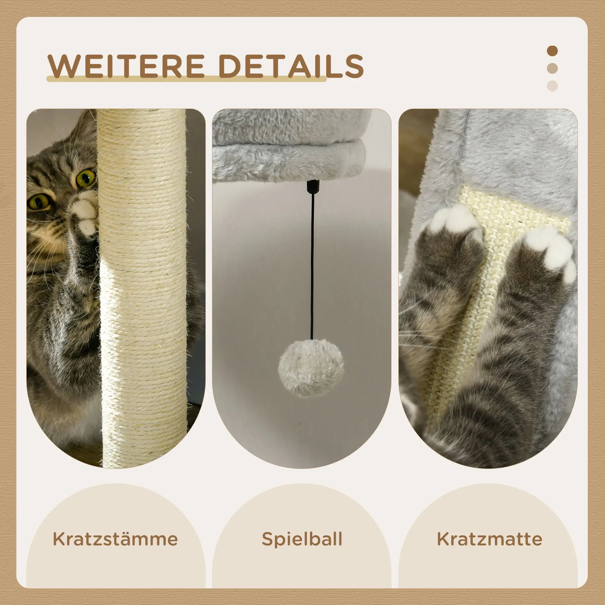 PawHut Kratzbaum 141,5?cm mit Höhle & Hängematte