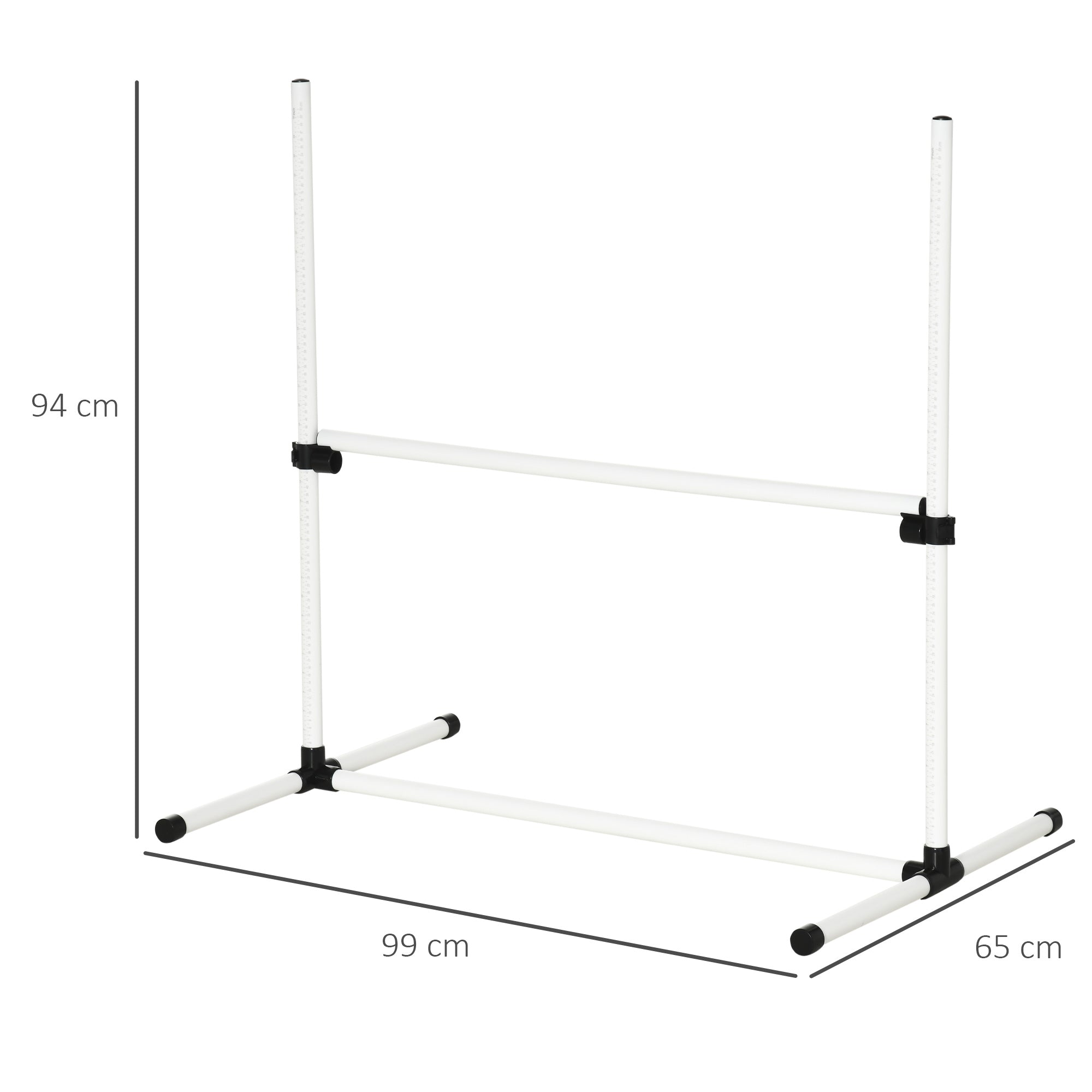 PawHut Agility Set Hunde 4-teiliges Agility-Ausrüstung für Hundetraining Steckhürdenset mit 4 höhenverstellbar Hürden Tragetasche Koordinationstraining Agilityset für Spiele Training