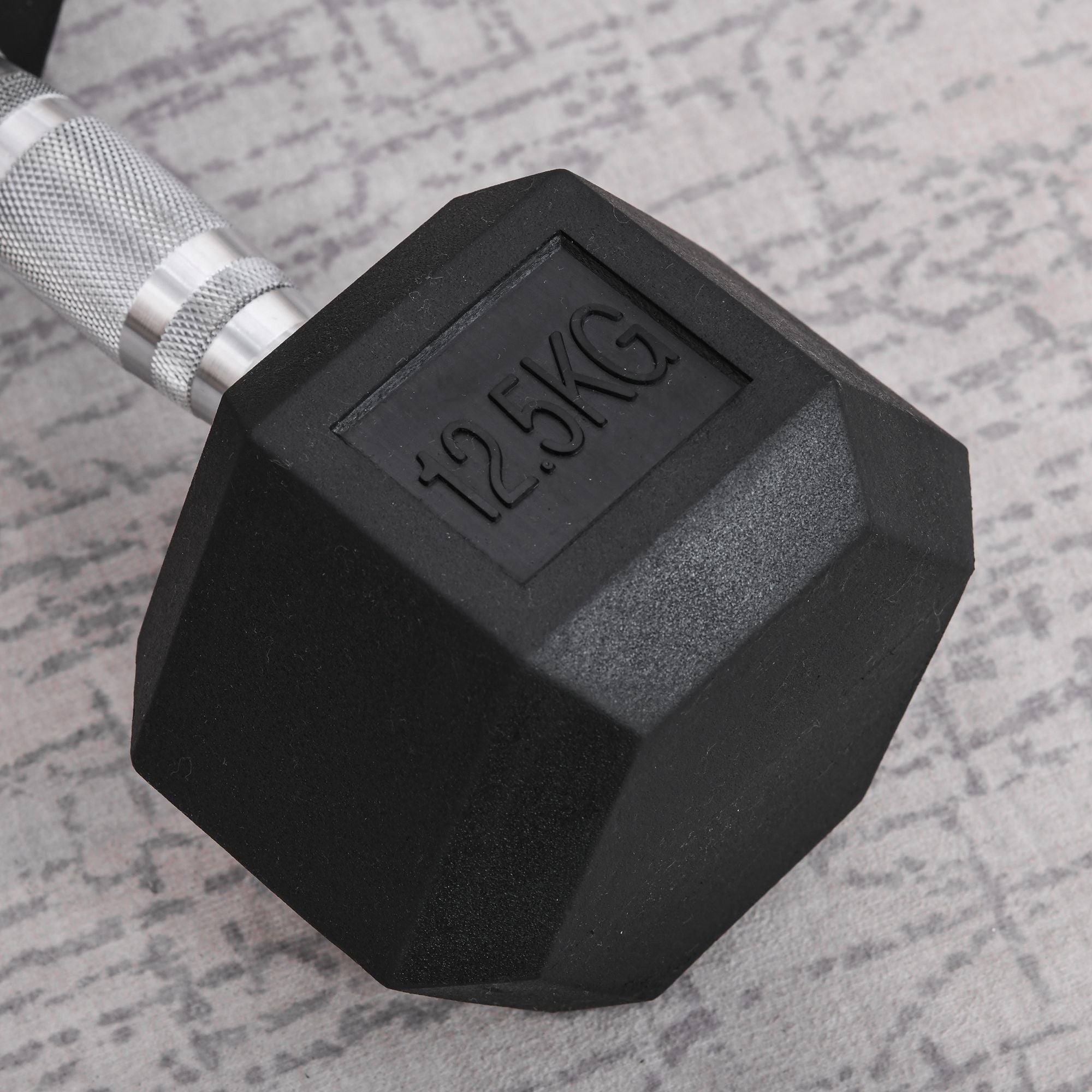 HOMCOM Hanteln mit gerändeltem Griff, Kurzhantel aus Gusseisen, 1 x 12,5 kg, Kurzhanteln für Männer und Frauen, Dumbbell für Zuhause, Fitnessstudio, Krafttraining