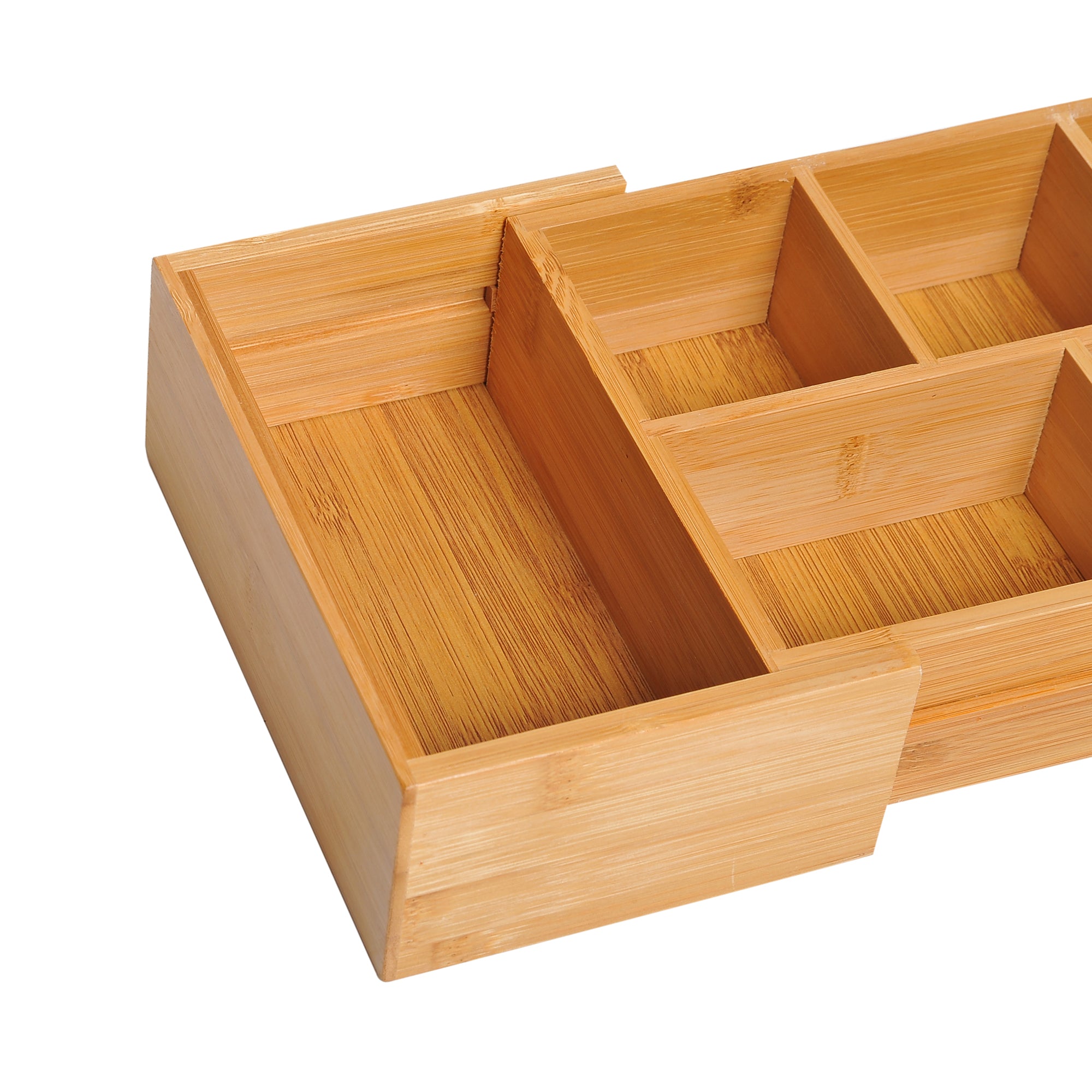 HOMCOM Aufbewahrungsbox Ordnungsbox Schubladen Organizer ausziehbar Bambus Natur 24,6 x 17,6 x 7 cm