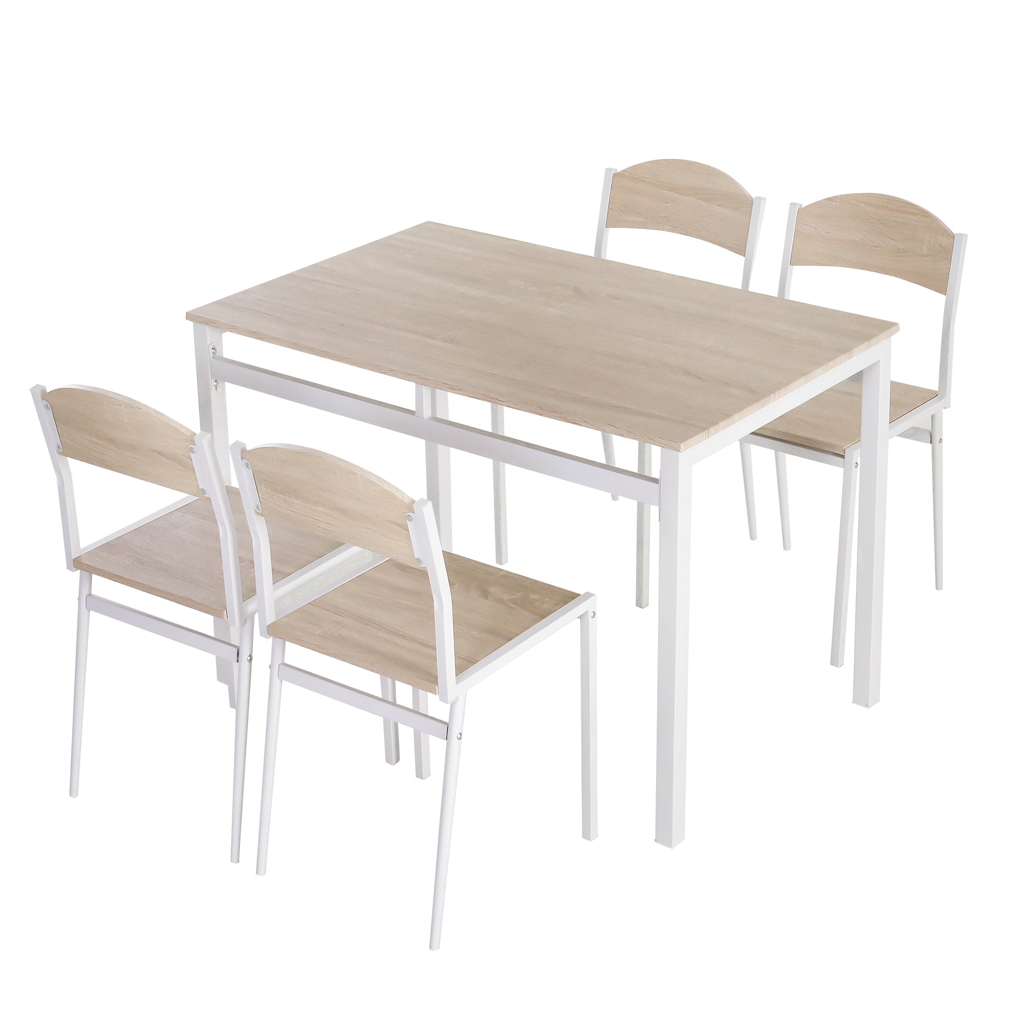 Ensemble de salle à manger 5 pièces HOMCOM – ensemble de table à manger avec veinage de bois