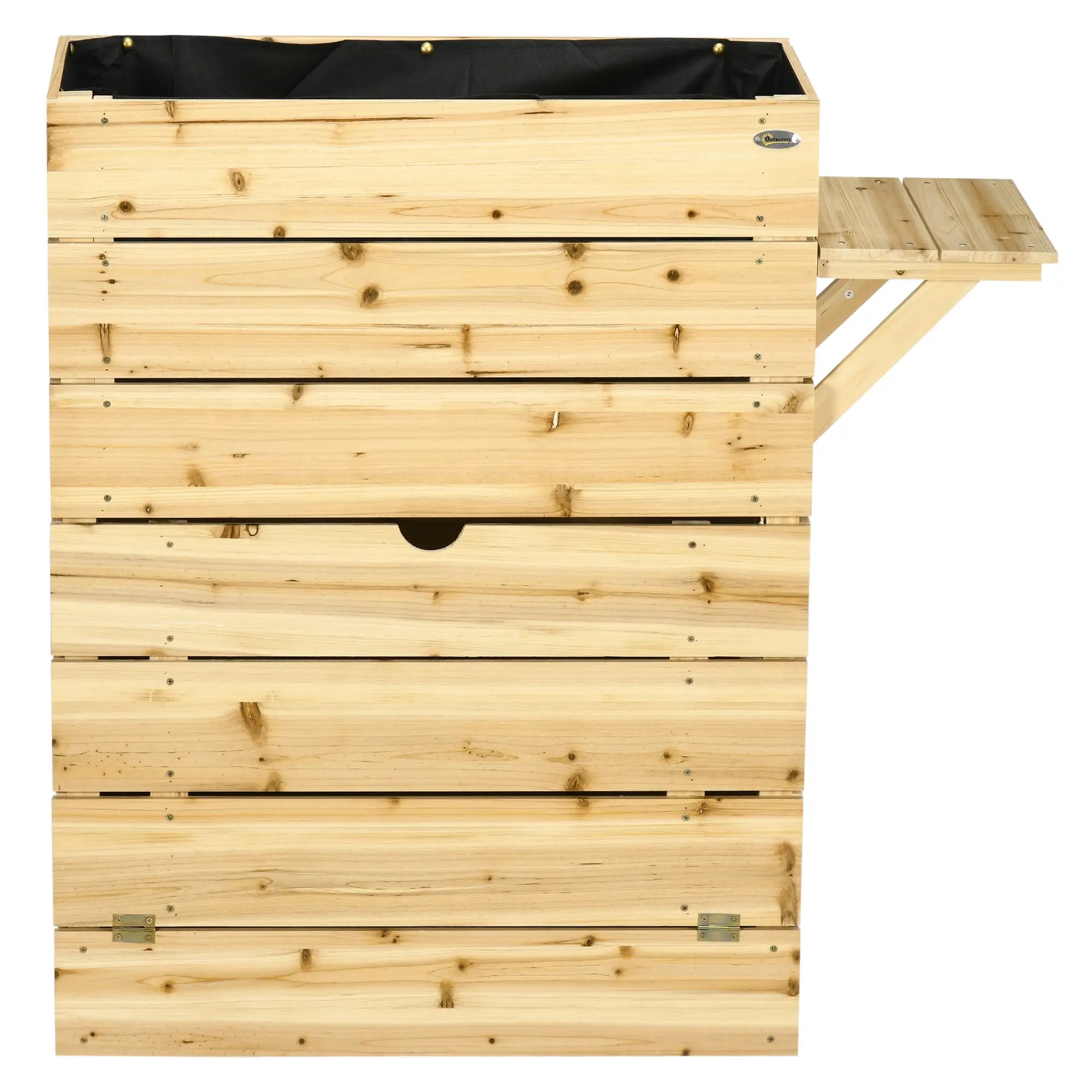 Outsunny Hochbeet Pflanzkasten mit Ablage erhöht Massivholz