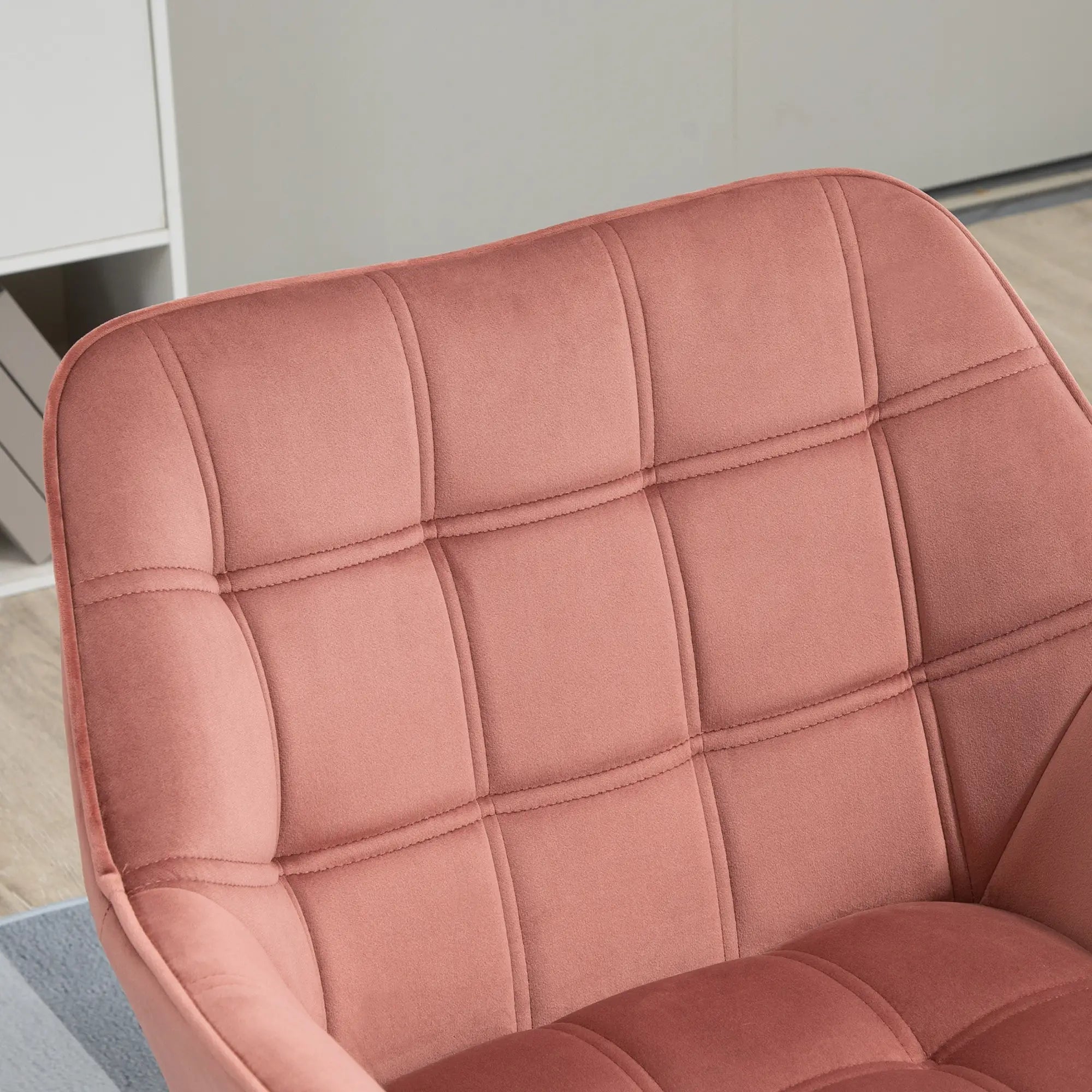 HOMCOM Polstersessel, Akzentsessel, Skandi Design, Samtoptik, bis 120 kg, Kautschukholzbeine, Rosa