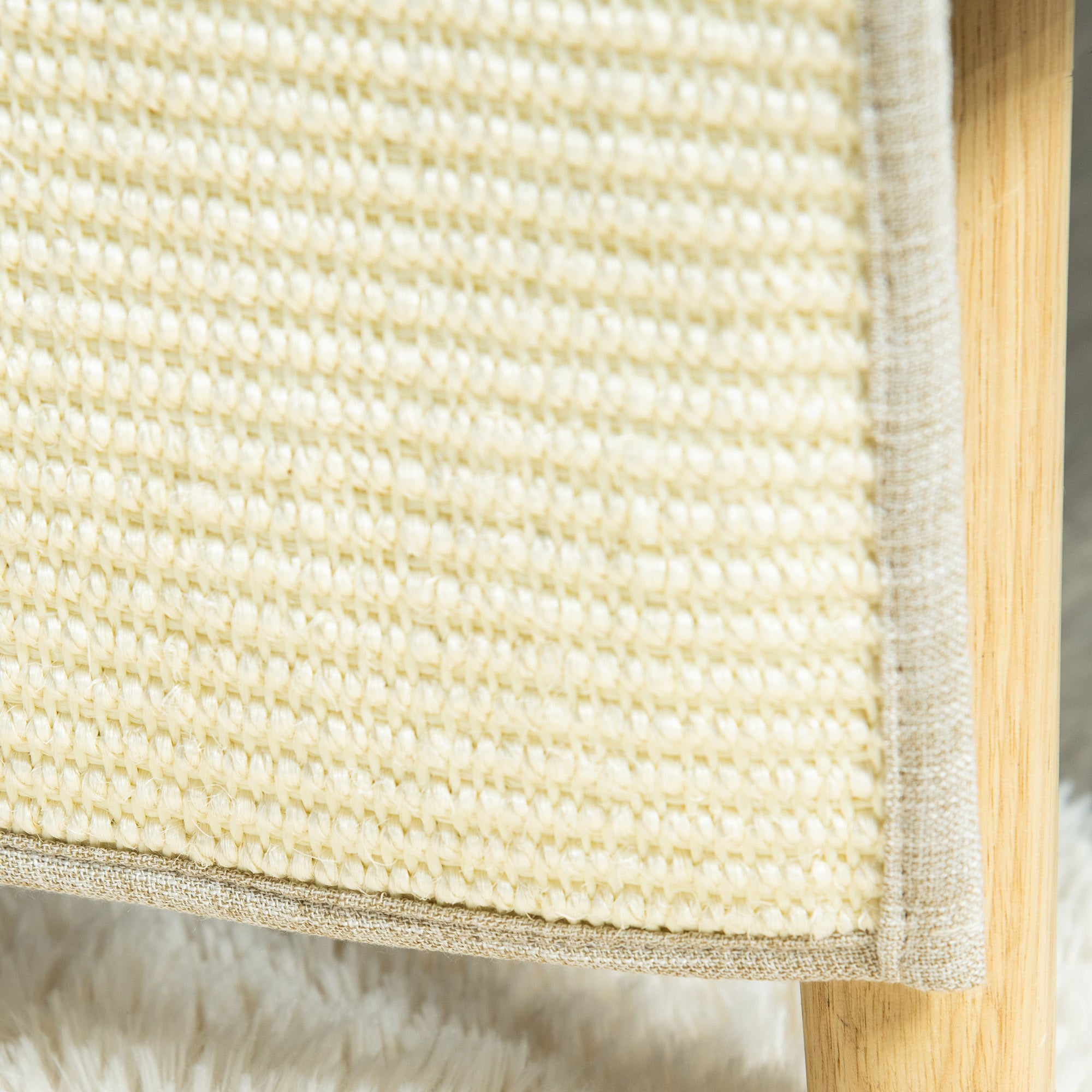 PawHut 2er Kratzmatte Kratzschutz Sofa Sisal Kratzteppich für Katze Sessel Couch Katzenkratzmatte Beige+Grau 130 x 45 x 0,3 cm