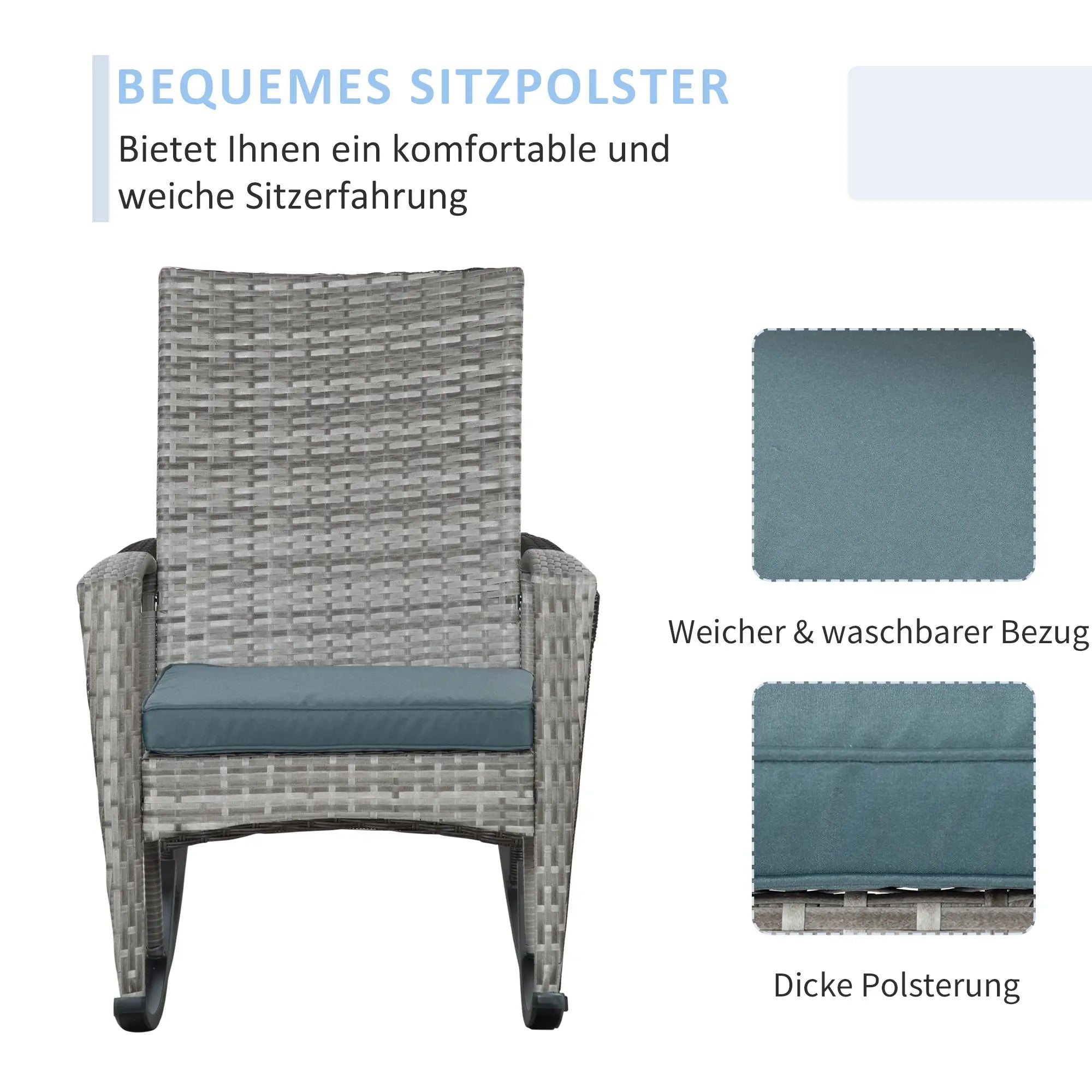 Outsunny Gartenschaukelstuhl Polyrattan Outdoor Handgefertigt