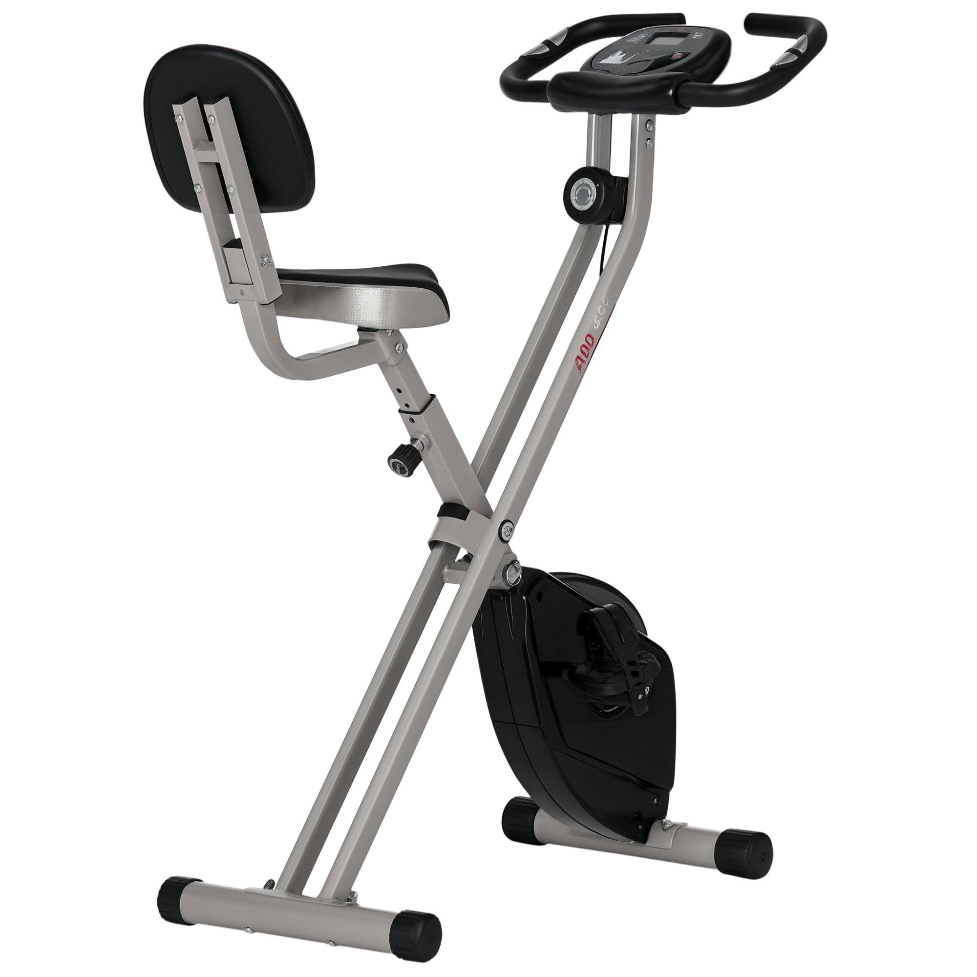 HOMCOM Heimtrainer Fahrradtrainer mit 8 stufig einstellbarem Magnetwiderstand höhenverstellbar Stahl Schwarz+Grau