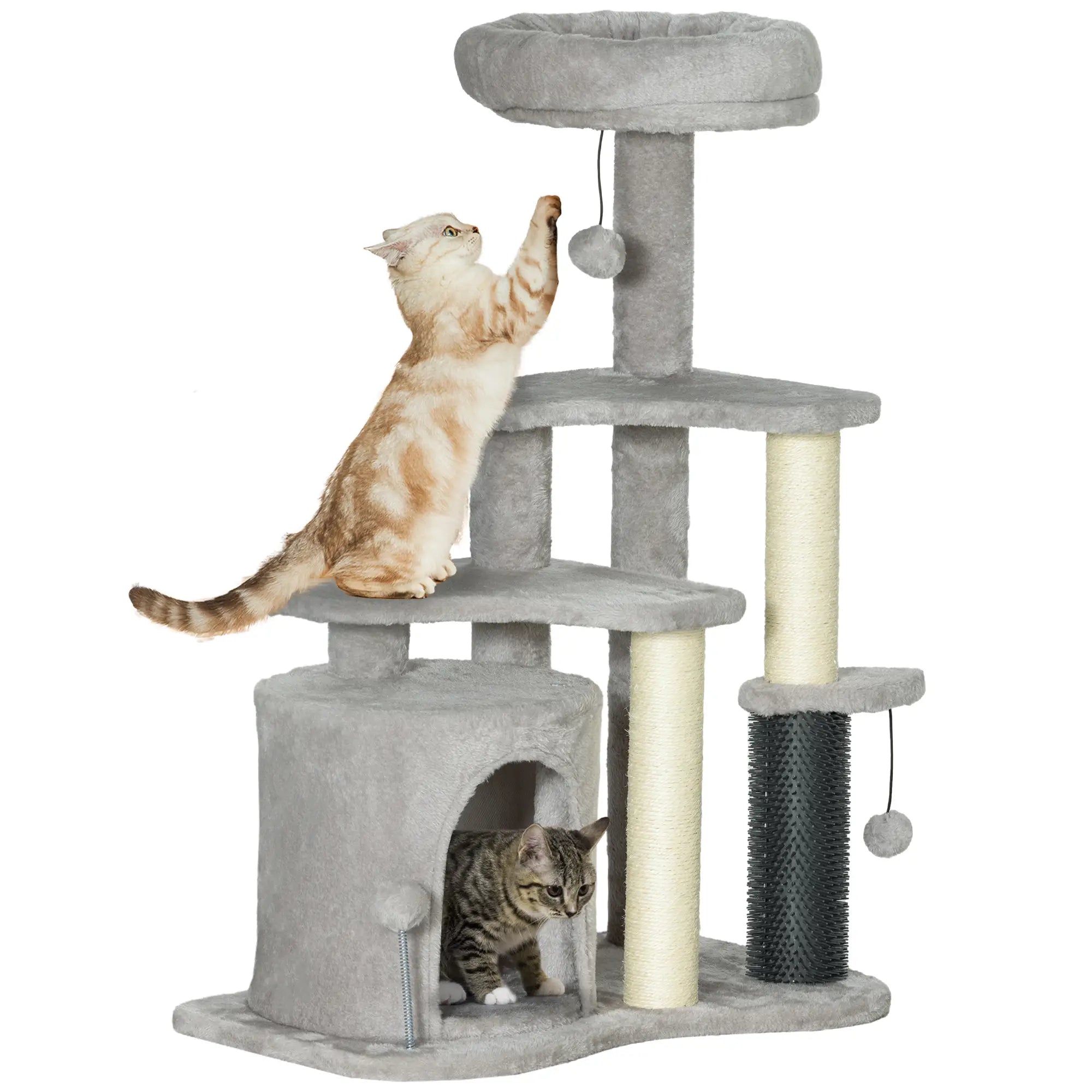 PawHut Kratzbaum 87 cm Katzenbaum mit Katzenhöhle