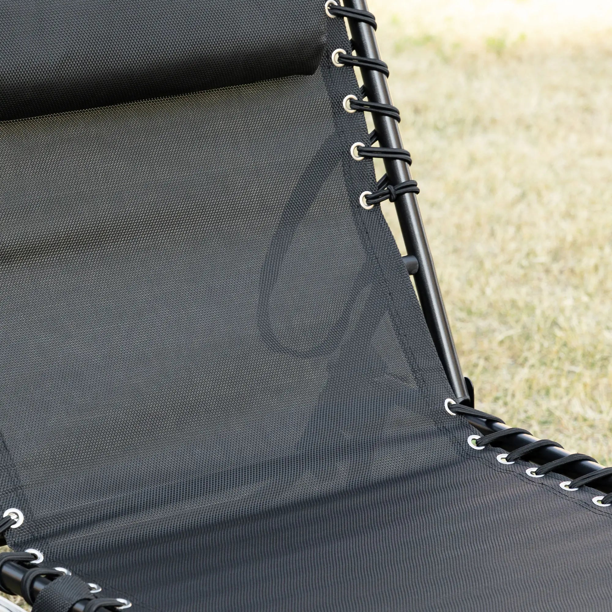 Outsunny klappbare Sonnenliege 185x58x30?cm Schwarz
