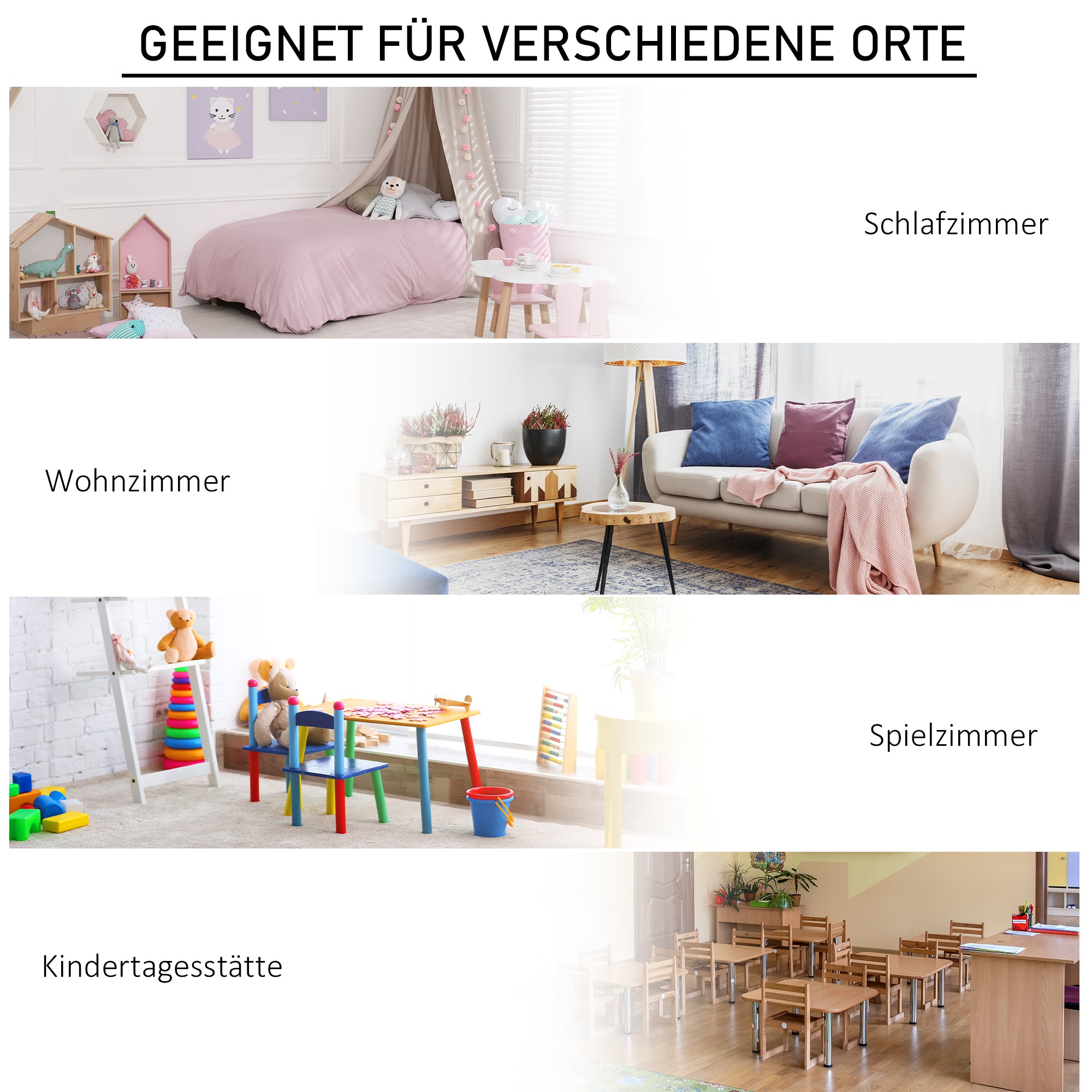 HOMCOM Aufbewahrungsregal für Kinder, 3 Vliesschubladen, MDF, kippsicher, Grau