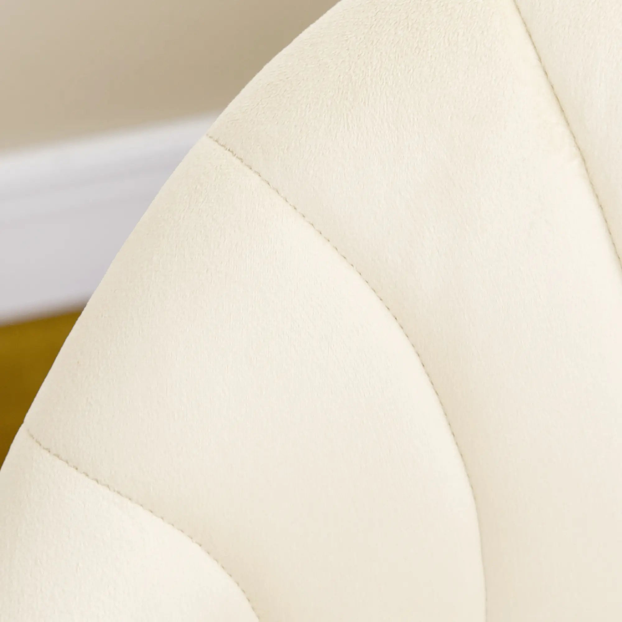 HOMCOM 2er-Set Esszimmerstühle im Skandi-Design, Küchenstühle, Samptoptik, Creme + Schwarz