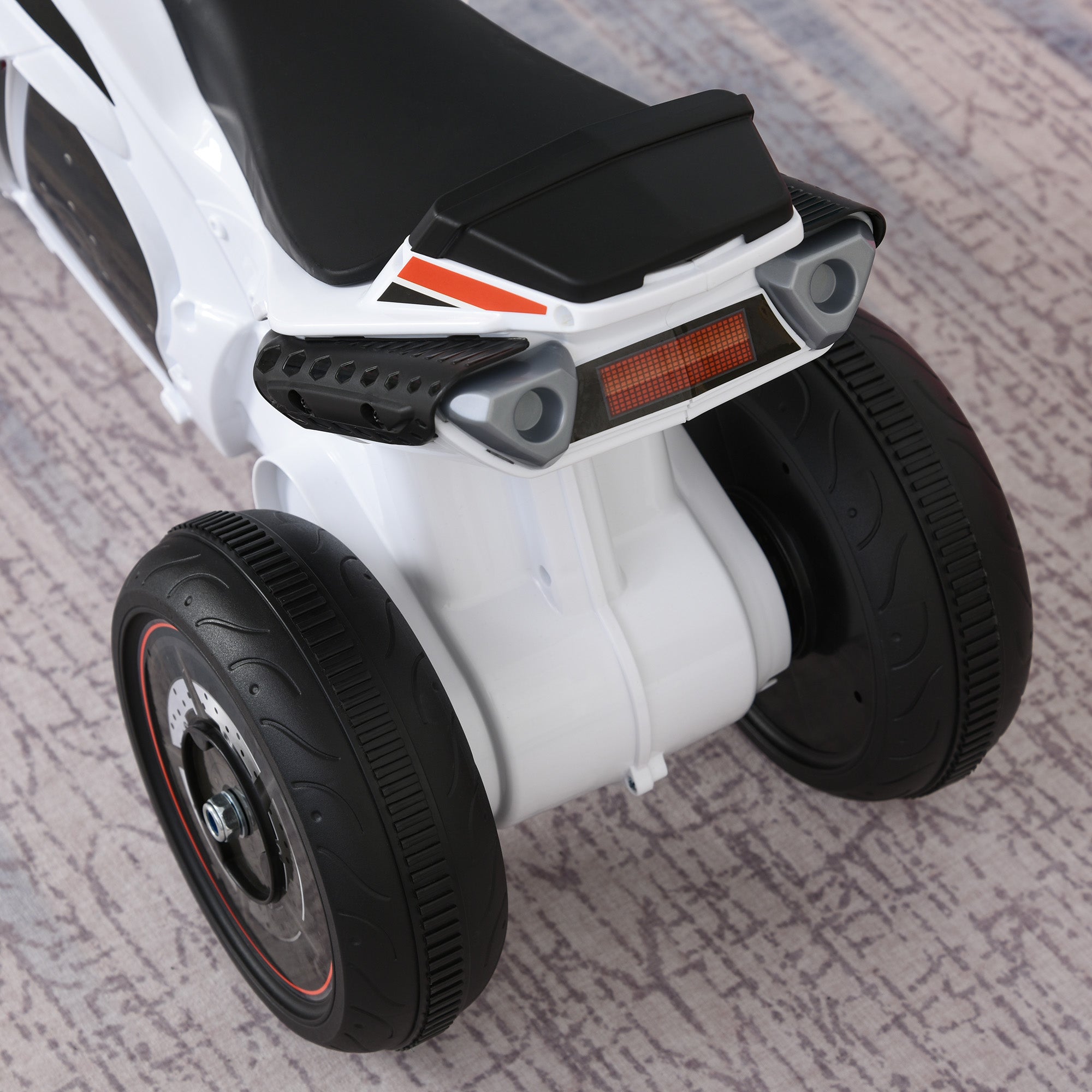 HOMCOM Laufrad, Rutscher, Kindermotorrad, 18-36 Monate, Musik/Licht, bis 20 kg, Weiß/Rot