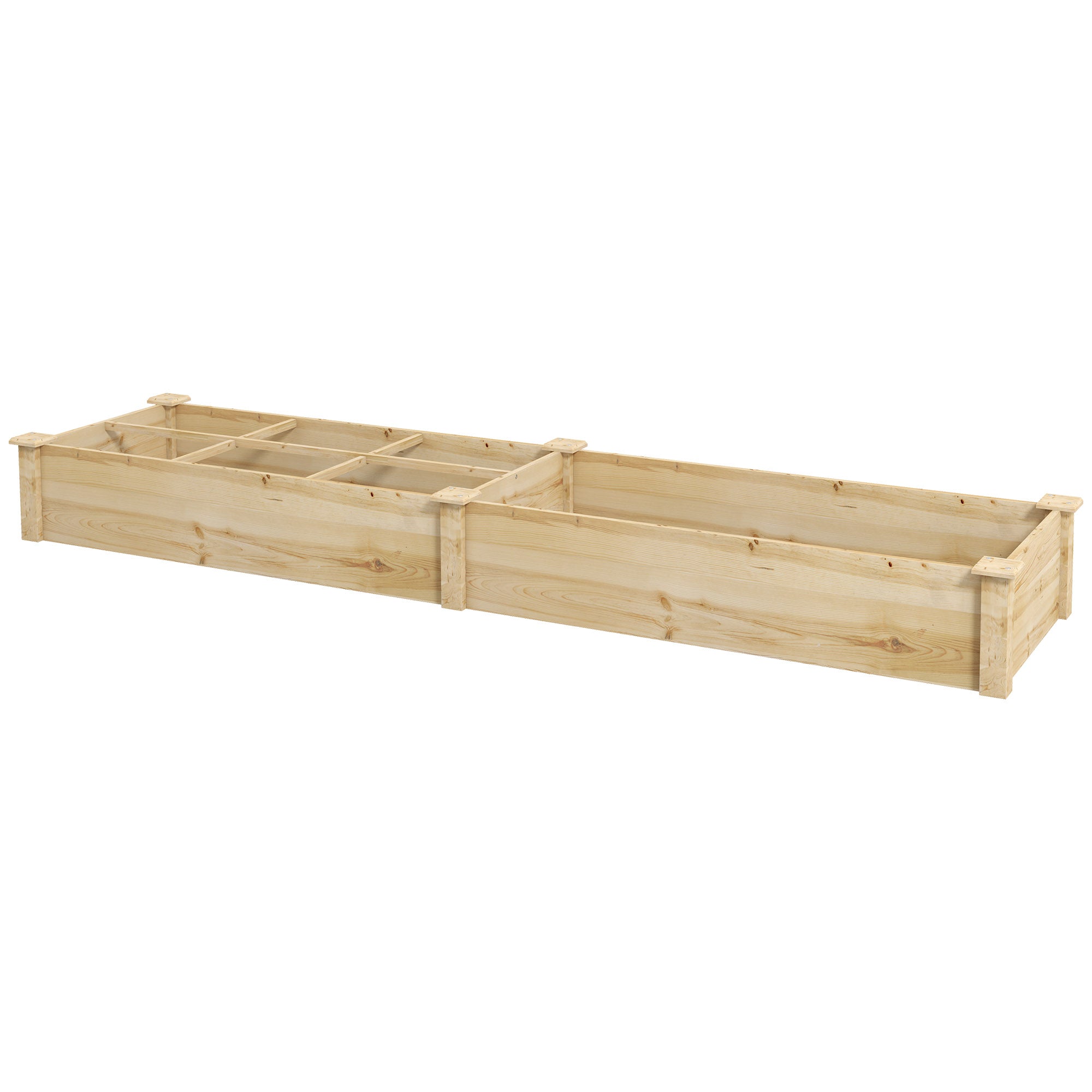 Jardinière surélevée en bois Outsunny, grande jardinière à 2 compartiments
