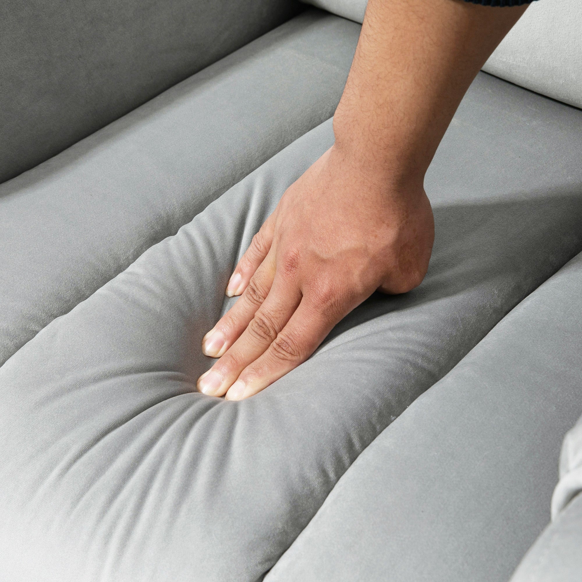 HOMCOM Aufstehhilfe Relaxsessel TV Sessel mit schlaffunktion elektrischer Fernsehsessel mit Liegefunktion Samtartiges Polyester Metall Schaumstoff Hellgrau 79 x 97 x 103 cm