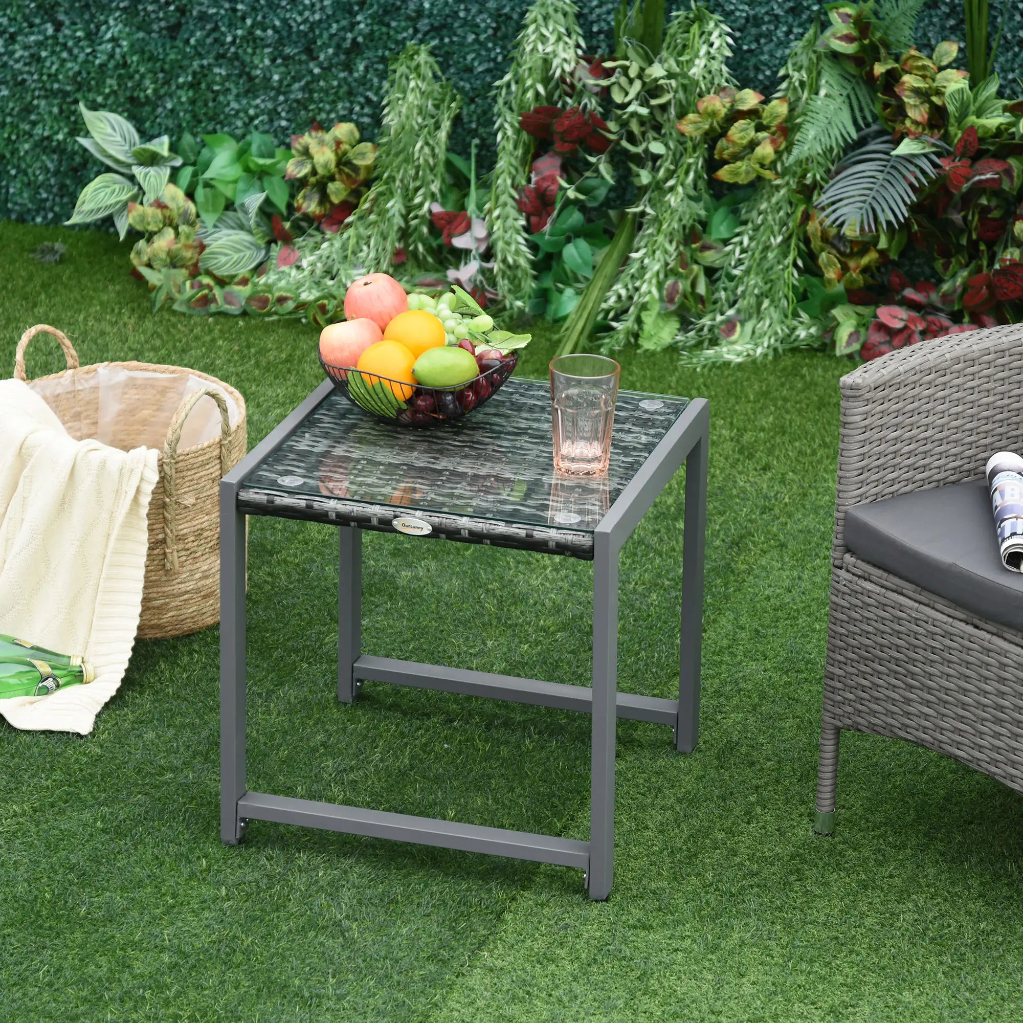 Outsunny Gartentisch Beistelltisch wetterfest flexibel Aluminium
